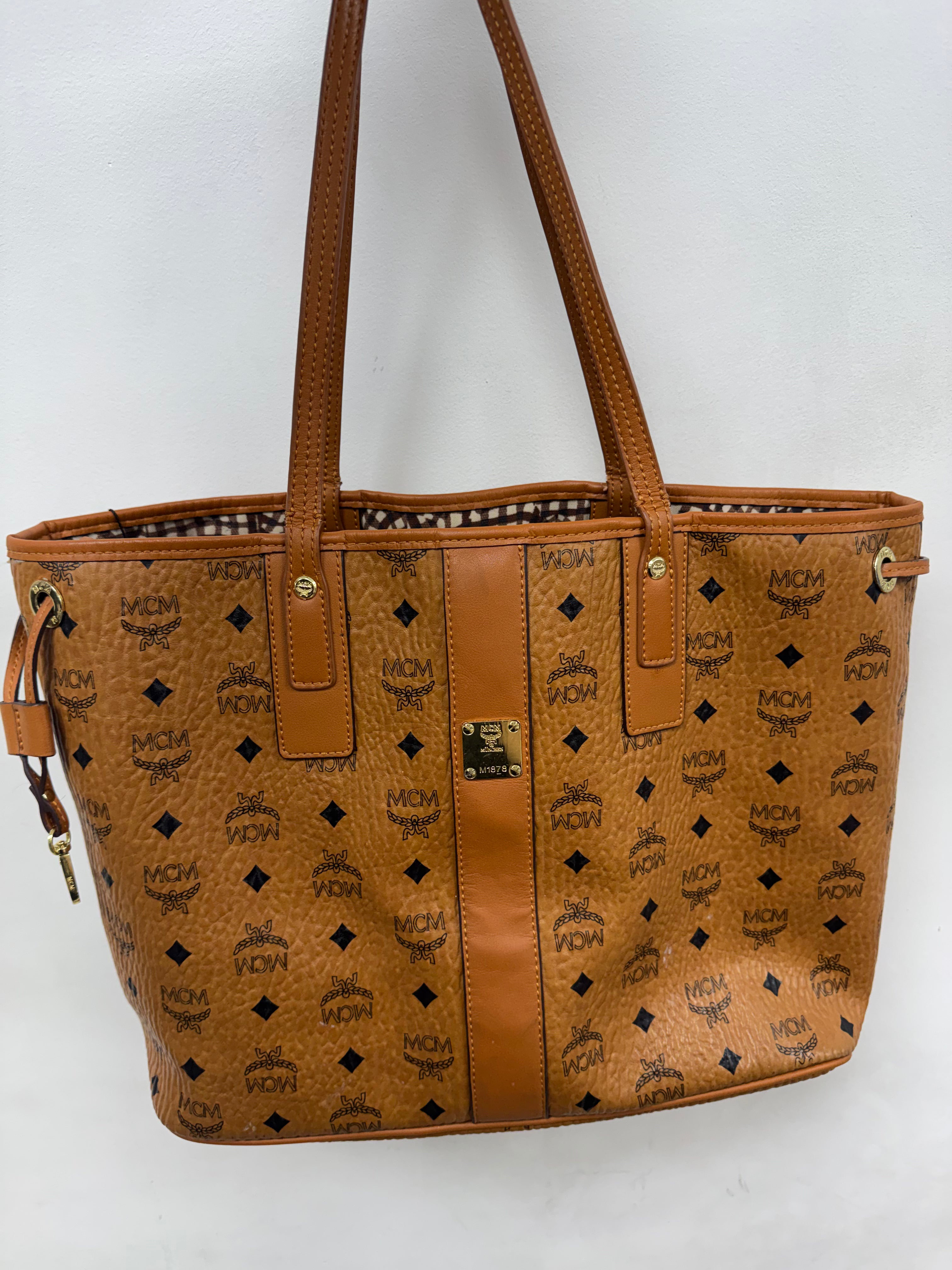 MCM Brown Monogram Tote Bag