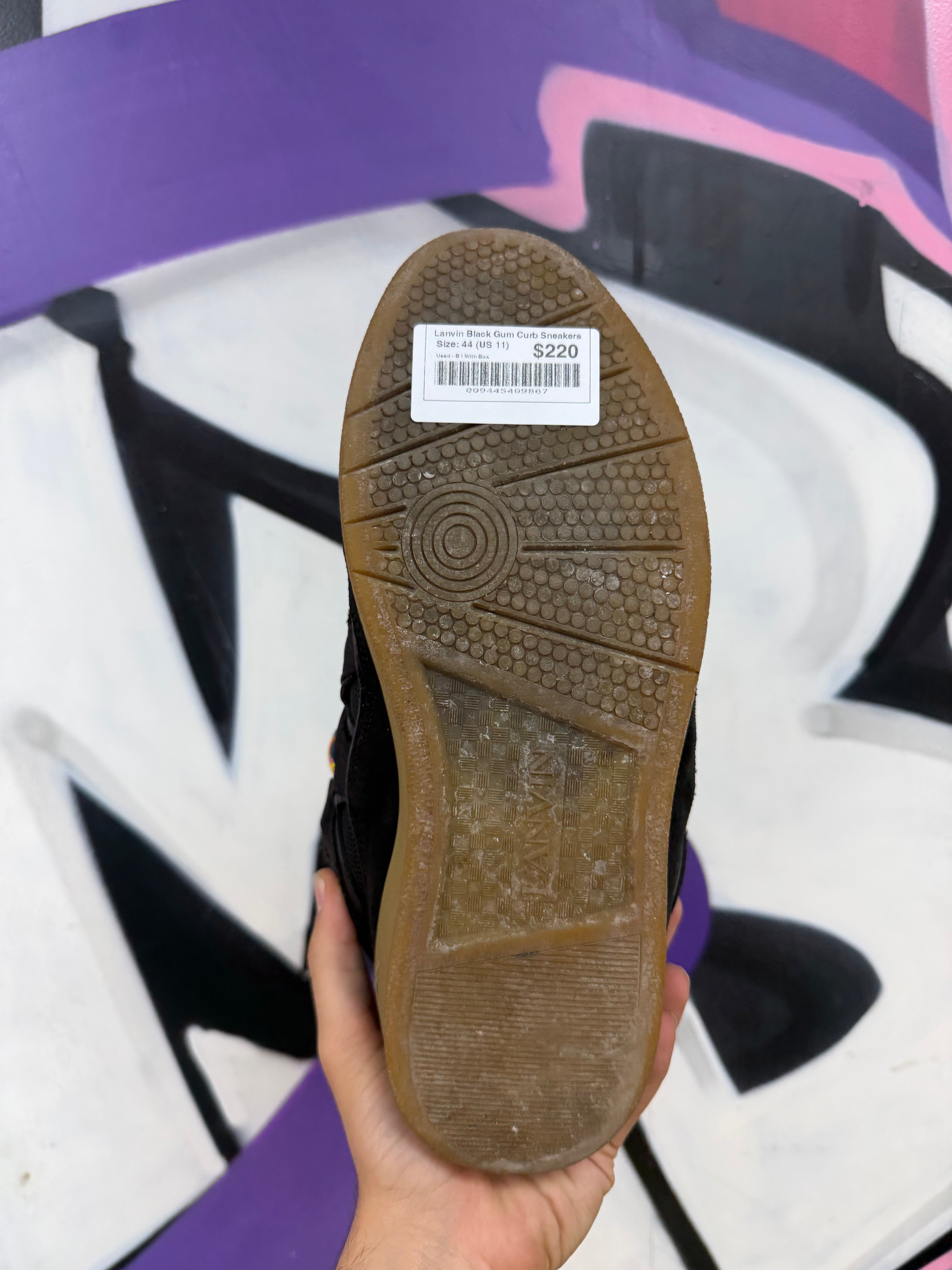 Lanvin Black Gum Curb Sneakers