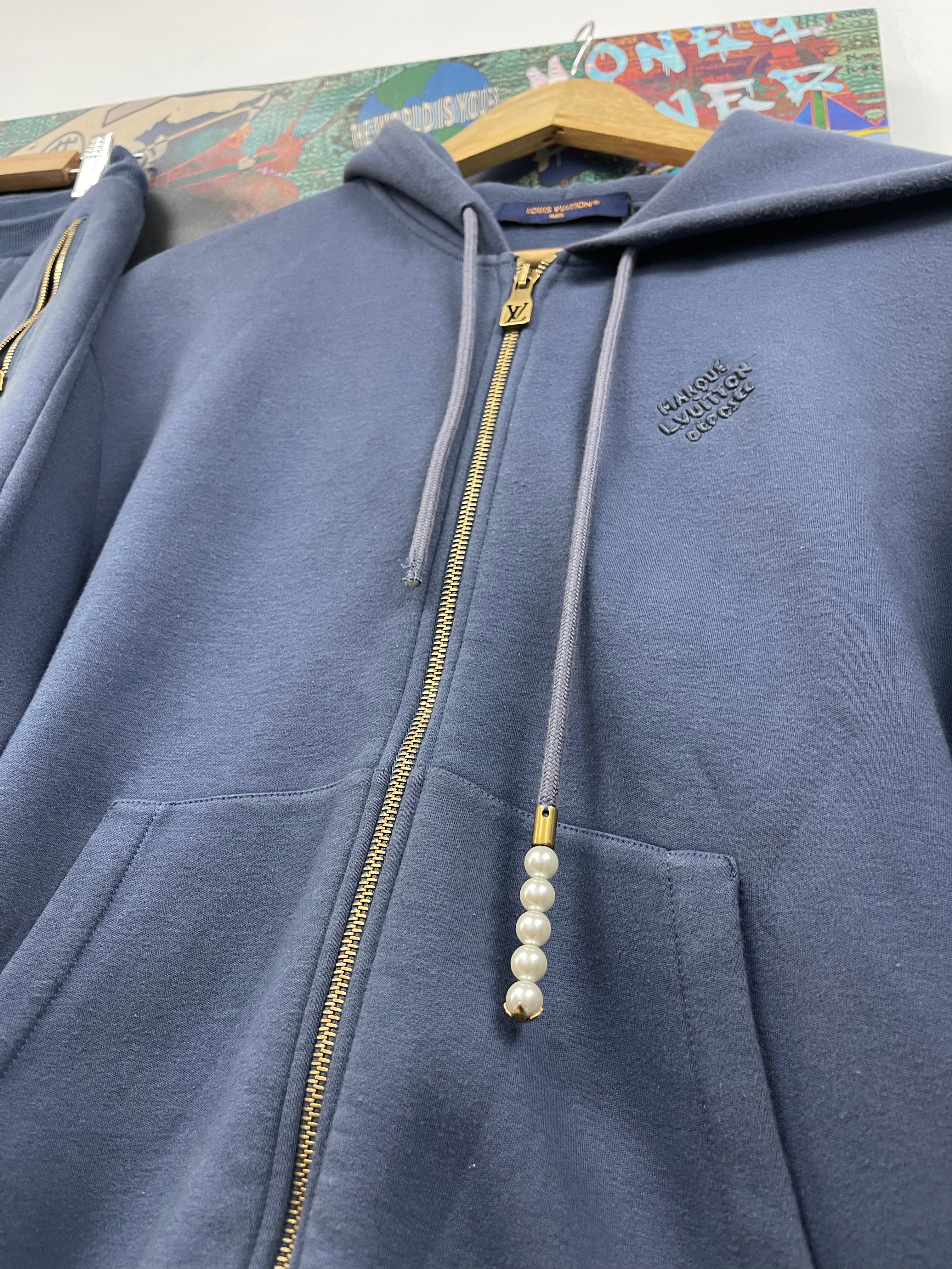 Louis Vuitton Powder Blue Pearl Marque (Missing Drawstring) Sweatsuit