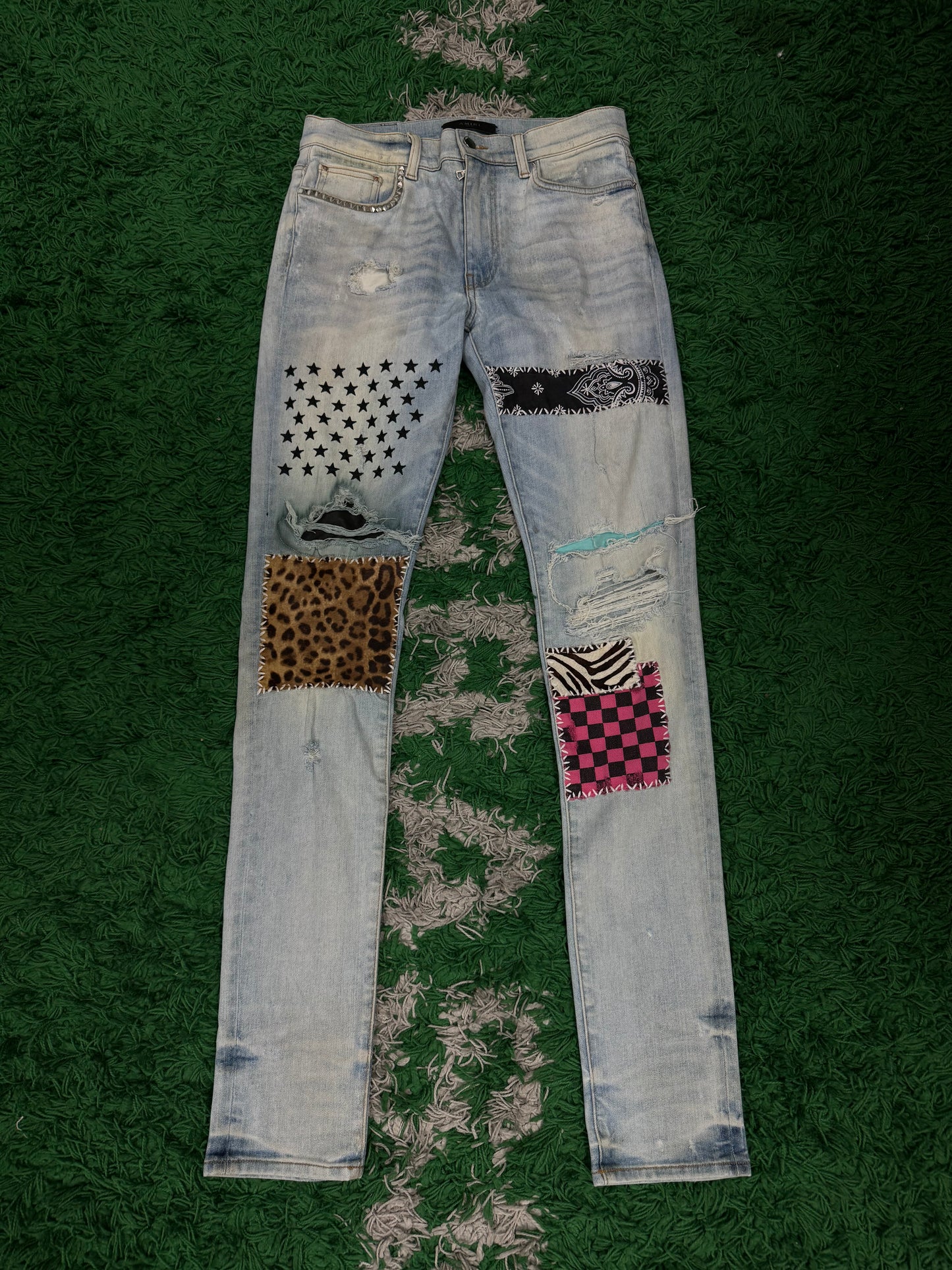 Amiri Jeans Patches Cheetah Used 31