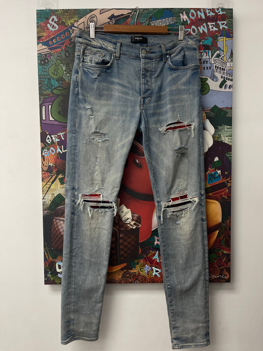 Amiri MX1 Light Wash Blue Red  Used