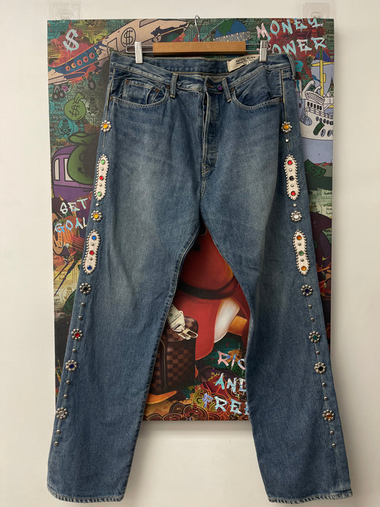 Kapital Light Wash Studded Jeans Used