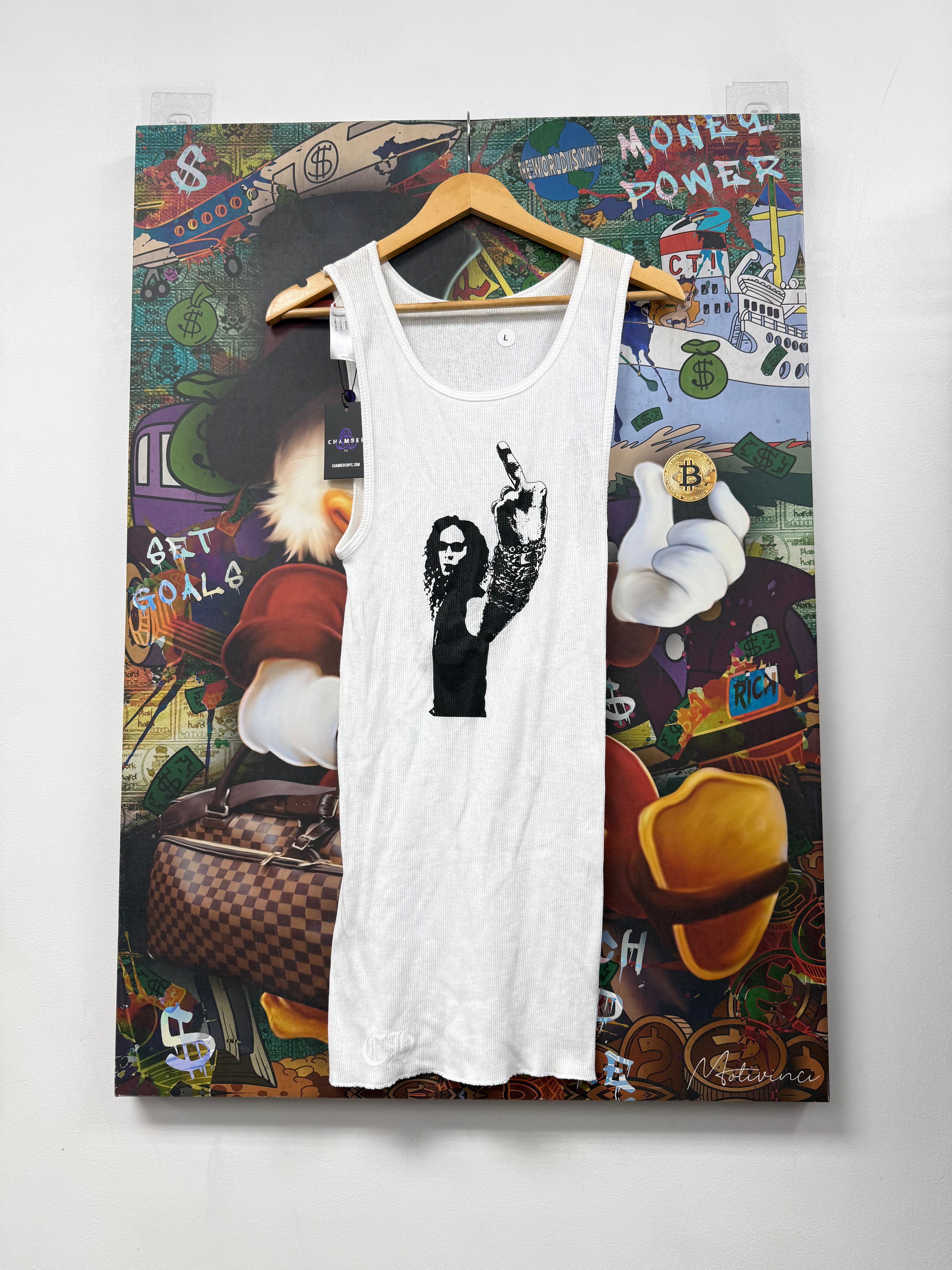 Chrome  Hearts White Richard Stark Middle Finger Tank