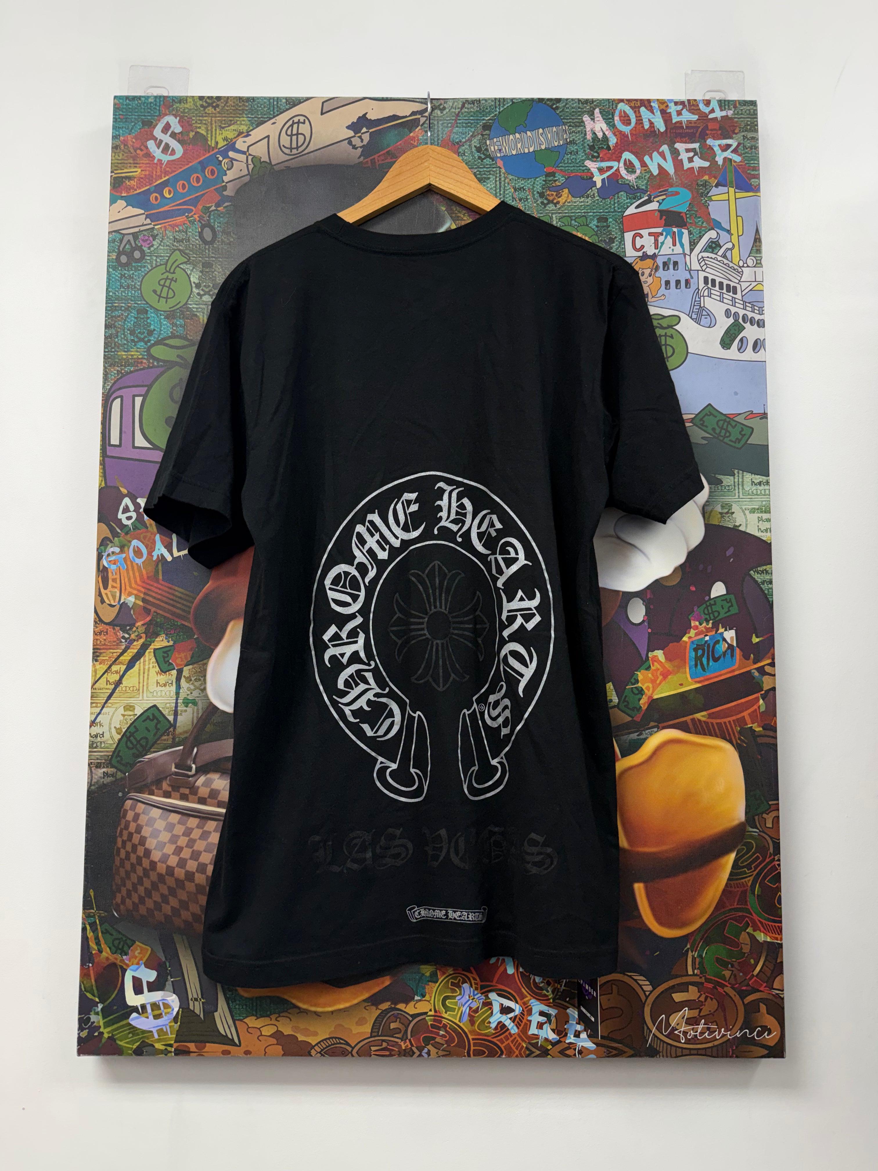 Chrome  Hearts Black Las Vegas 20th Anniversary Horseshoe Tee