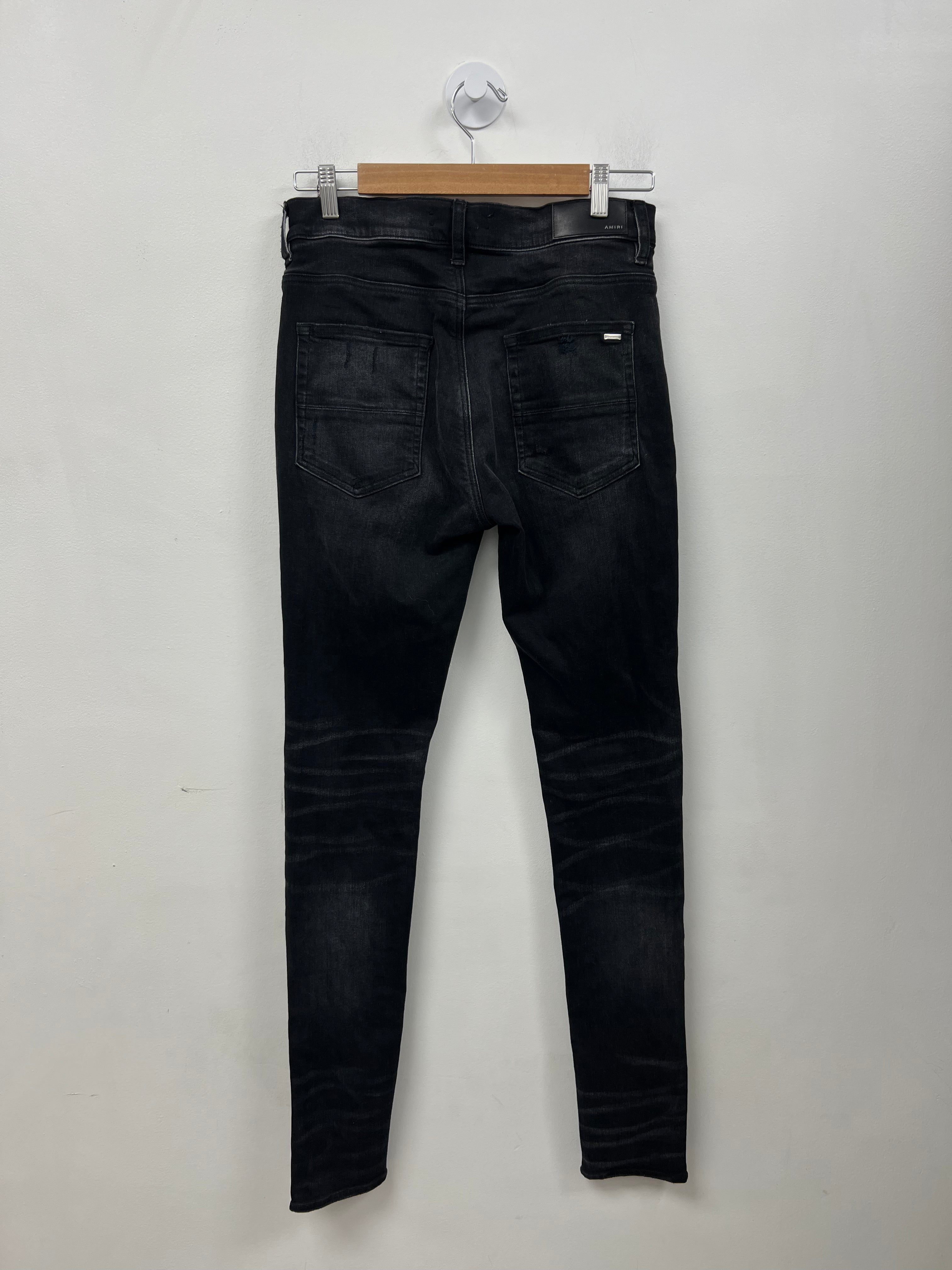 Amiri Mx1 Black Blue Crackle Jeans
