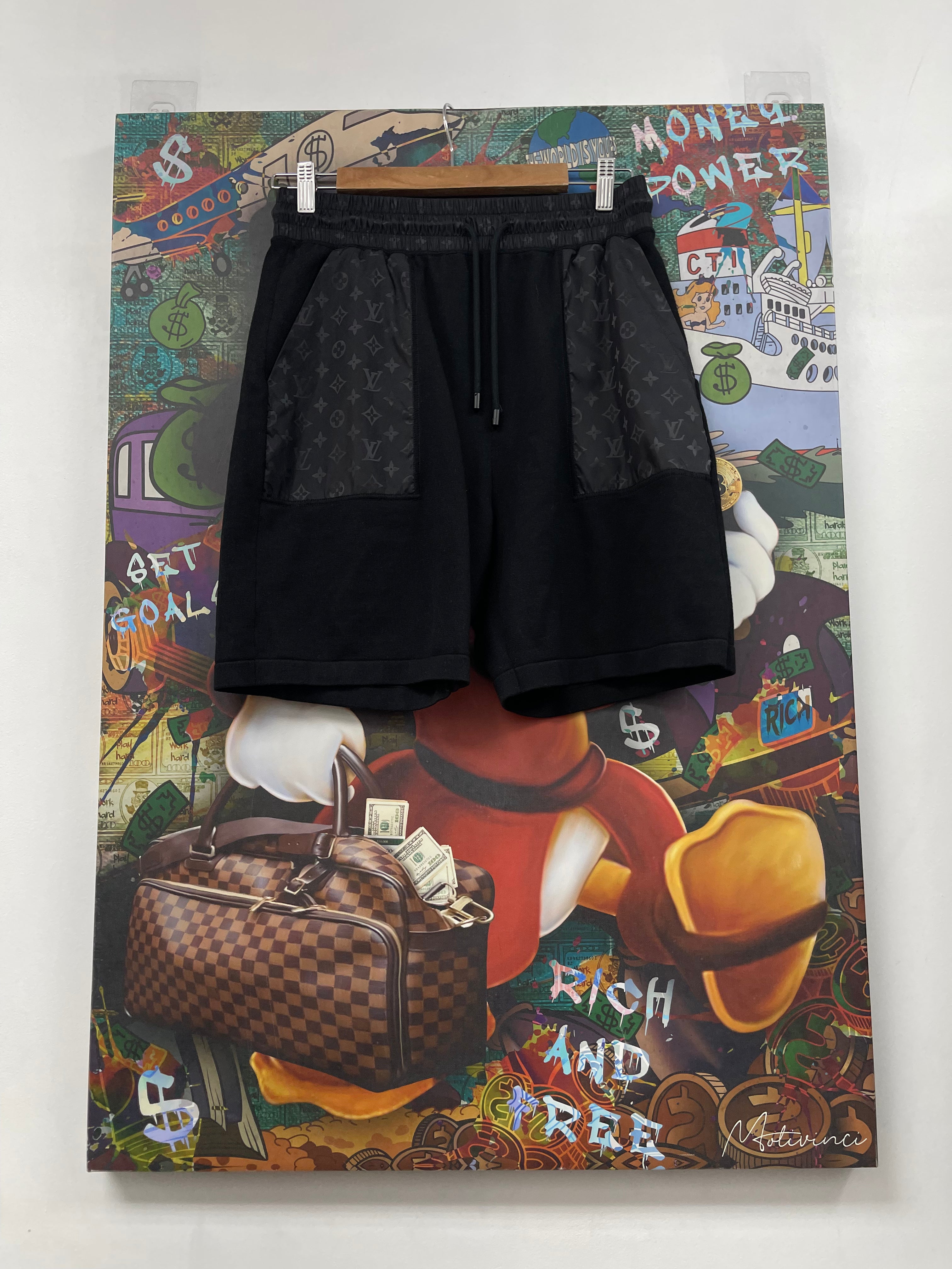 Louis Vuitton Black Nylon Monogram Shorts