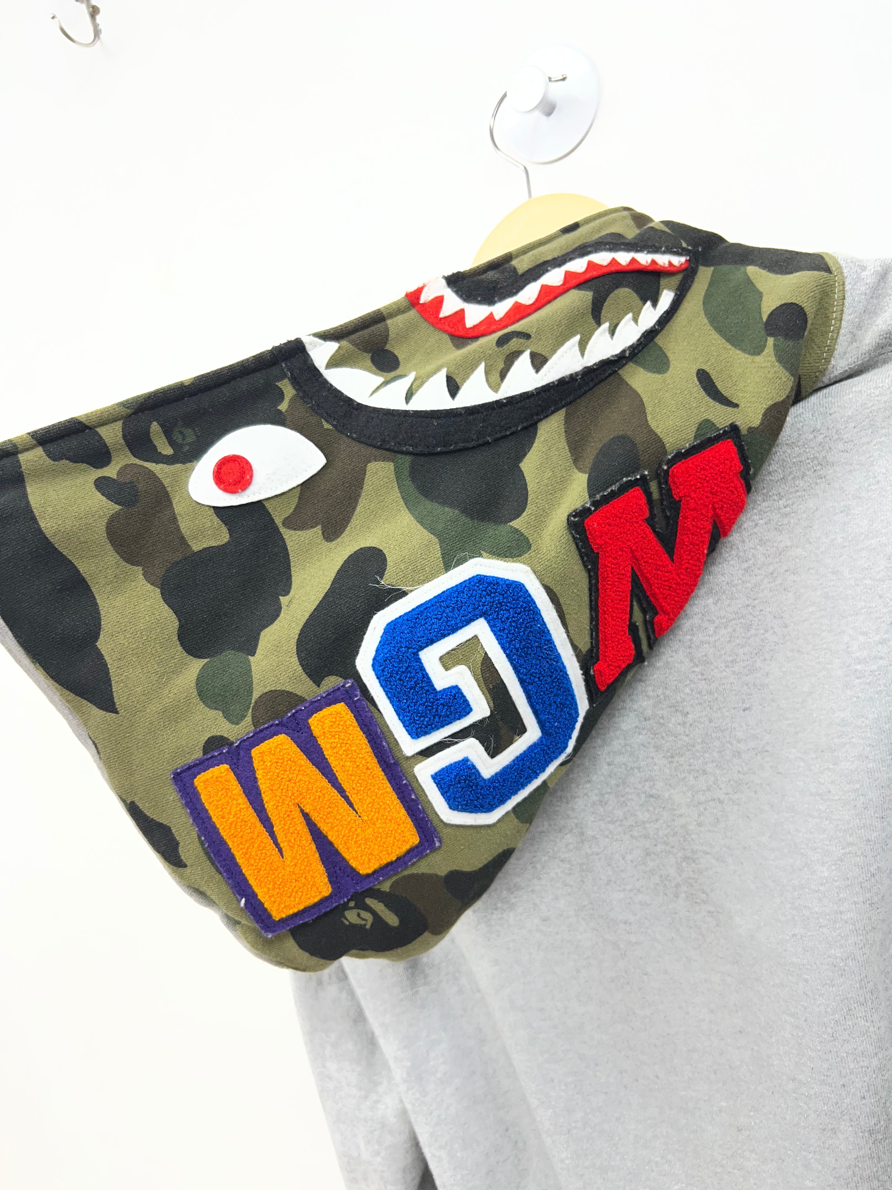 BAPE Grey Camo Shark Zip Up Hoodie