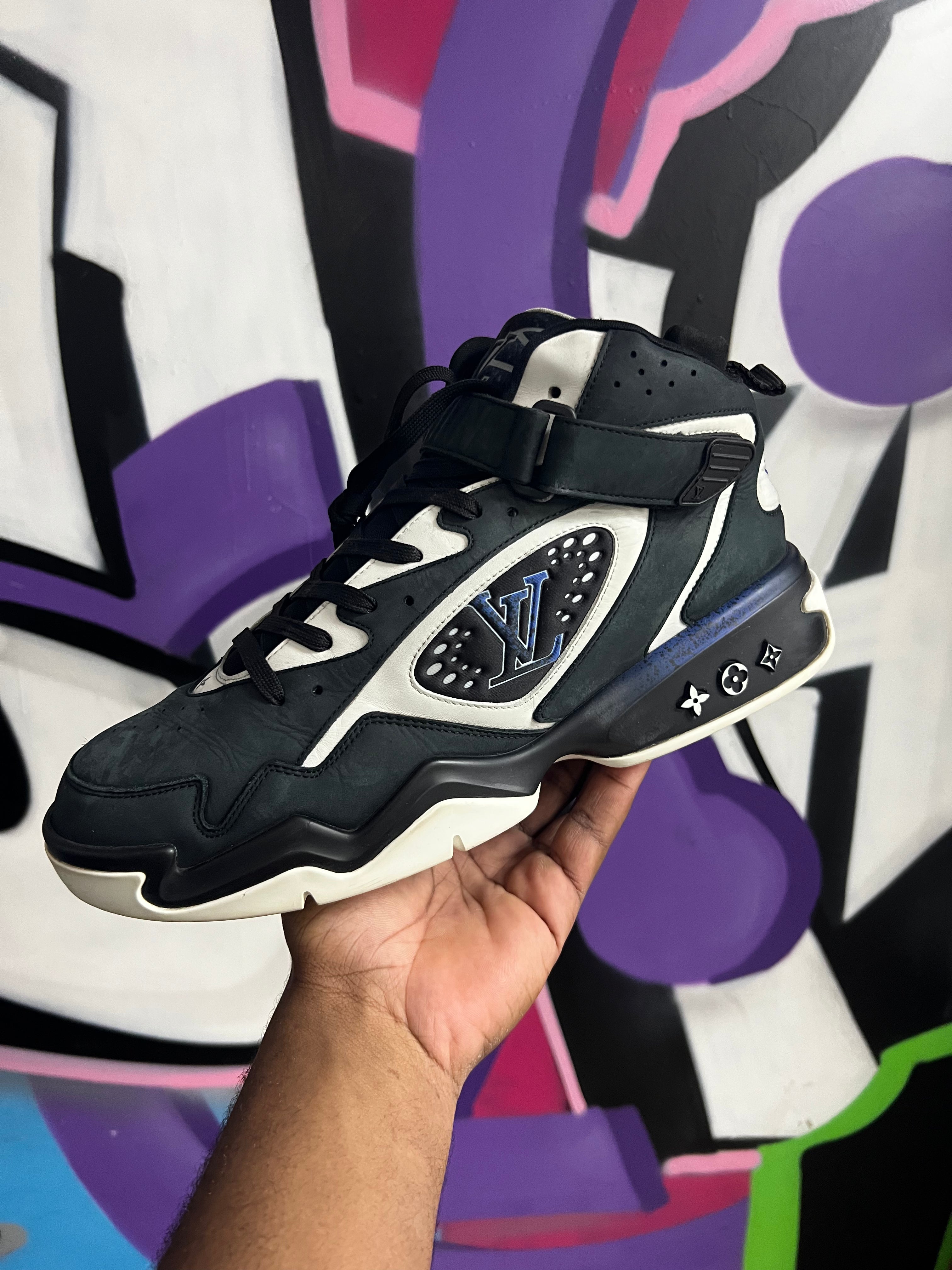 Louis Vuitton Black Blue Trainer 2 Sneakers