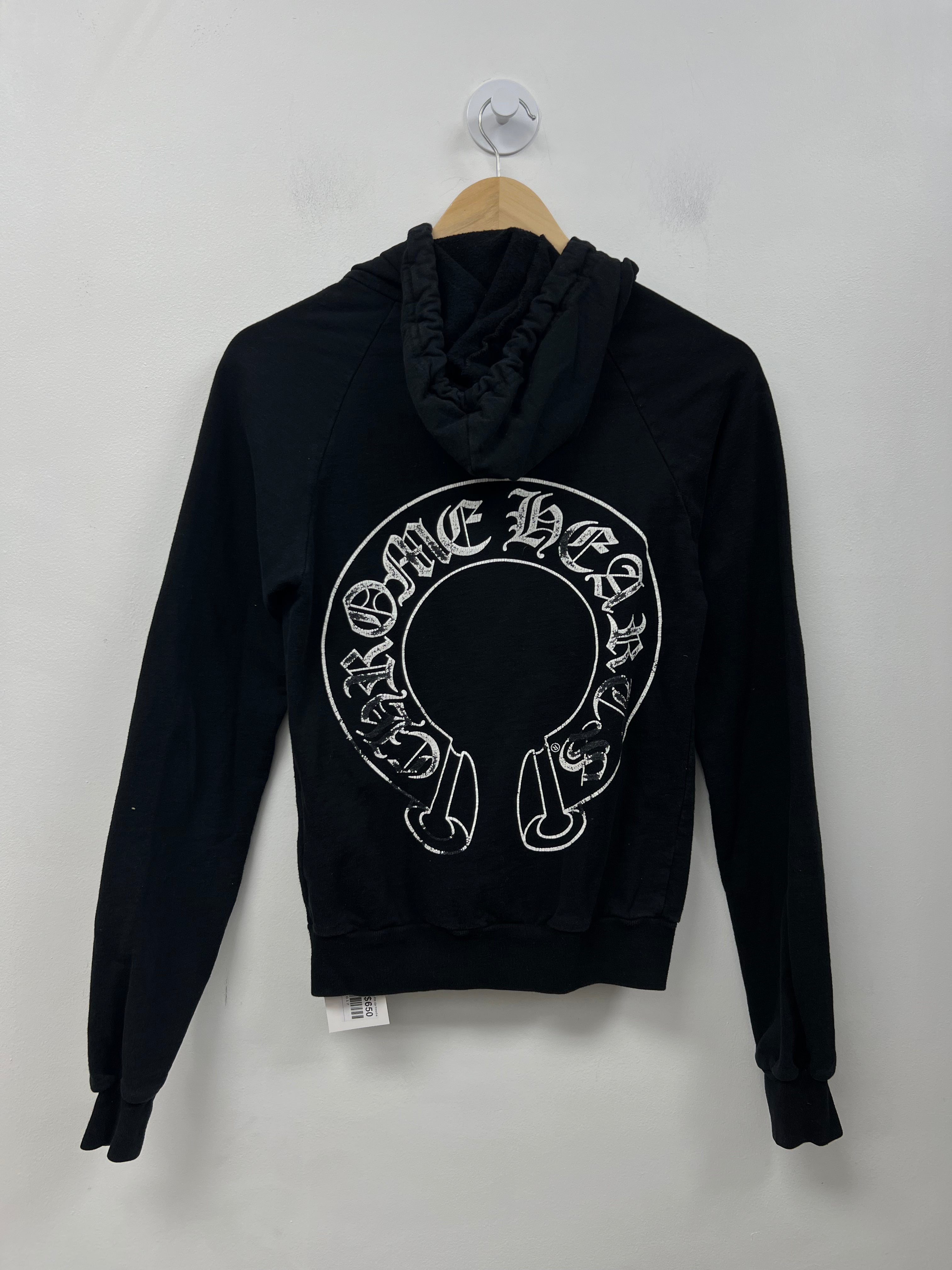 Chrome Hearts Black Horseshoe Zip Up Hoodie