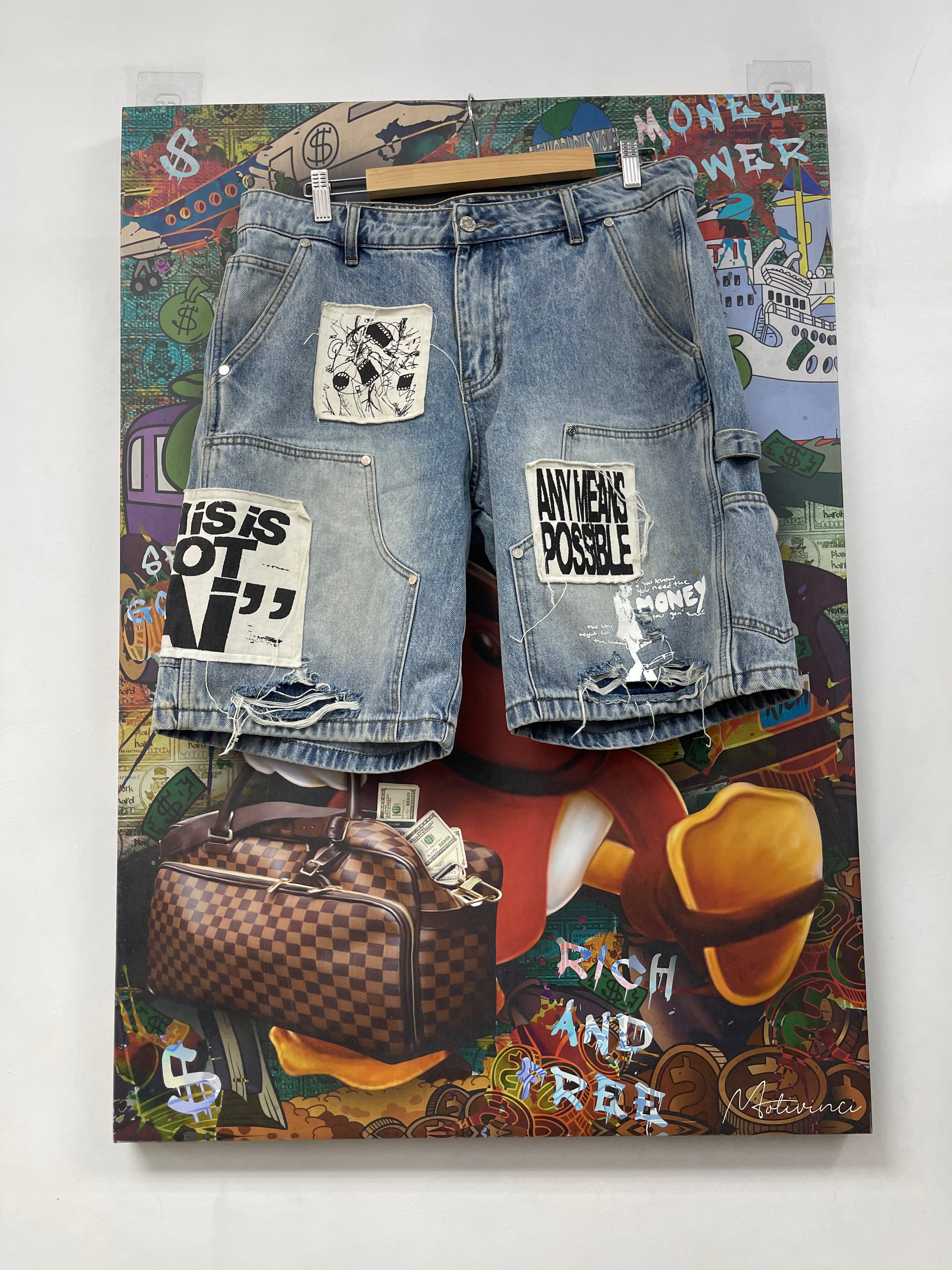 Mixed Emotion Light Wash AI Shorts