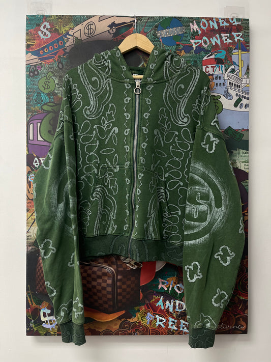 Vale Green Paisley Zip Up New With Tags