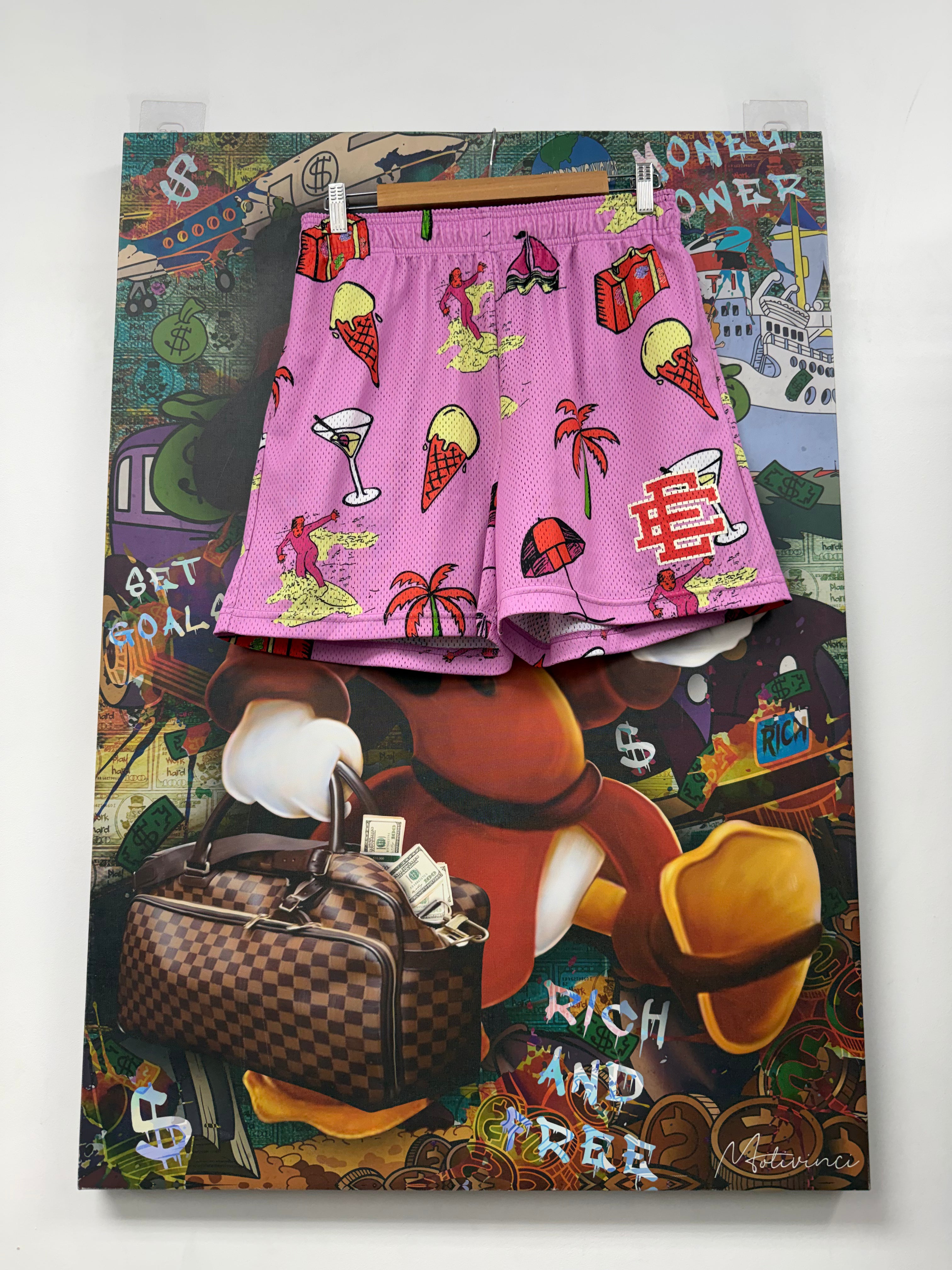 Eric Emanuel Pink Beach Shorts