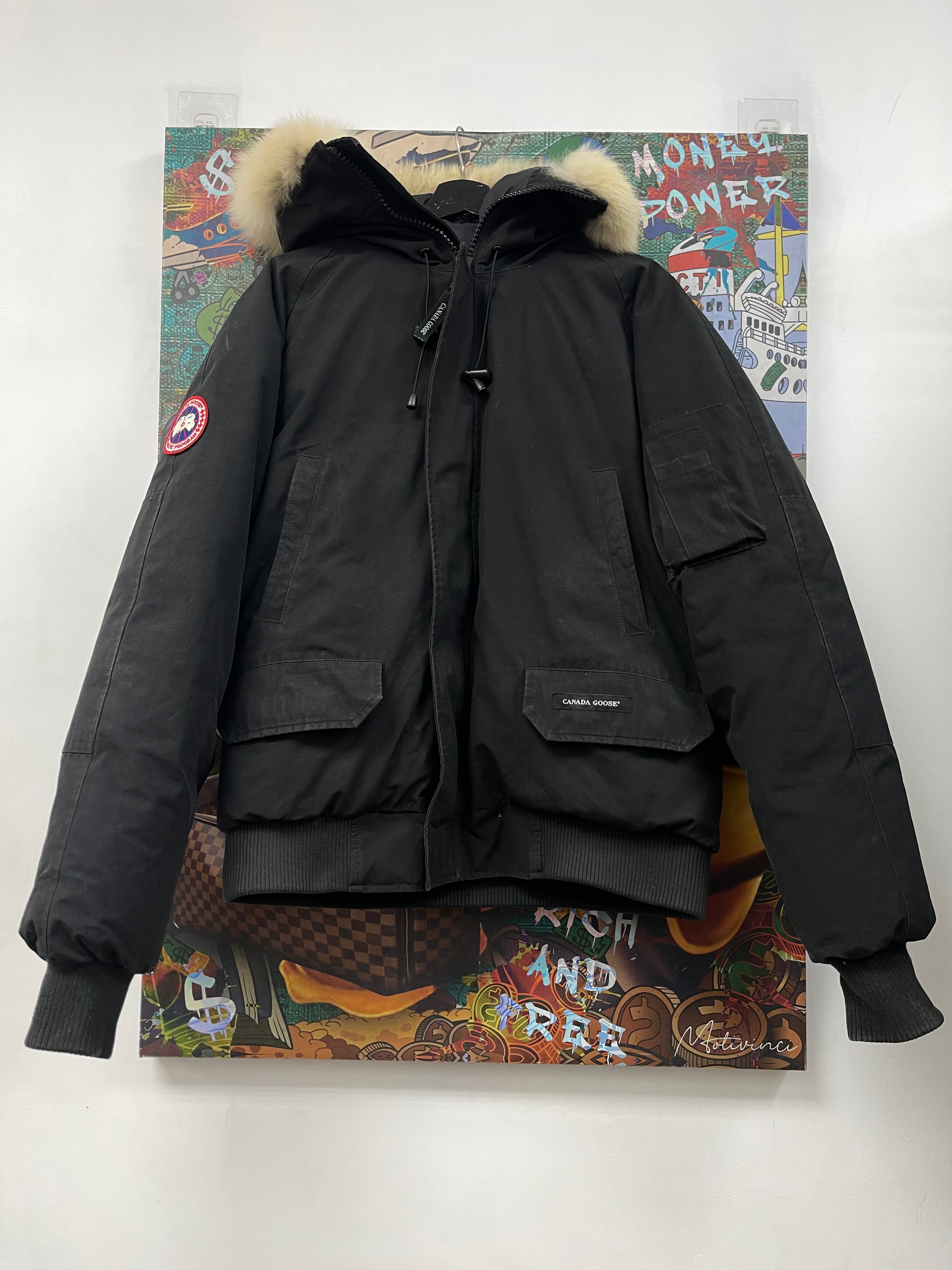 Canada Goose Black Chilliwack (With Fur) Bomber Jacket