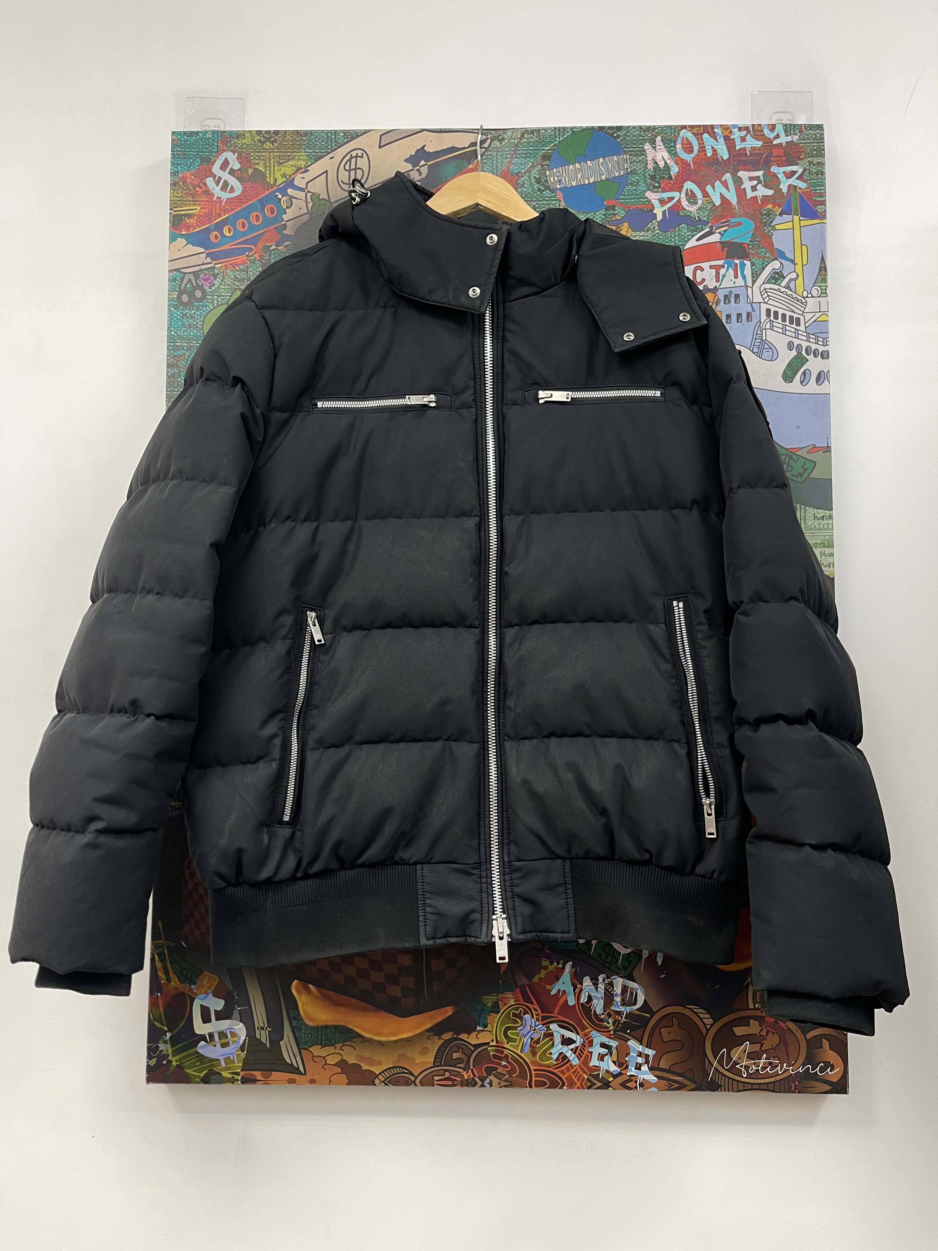 Moose Knuckles Black Bomber Jacket