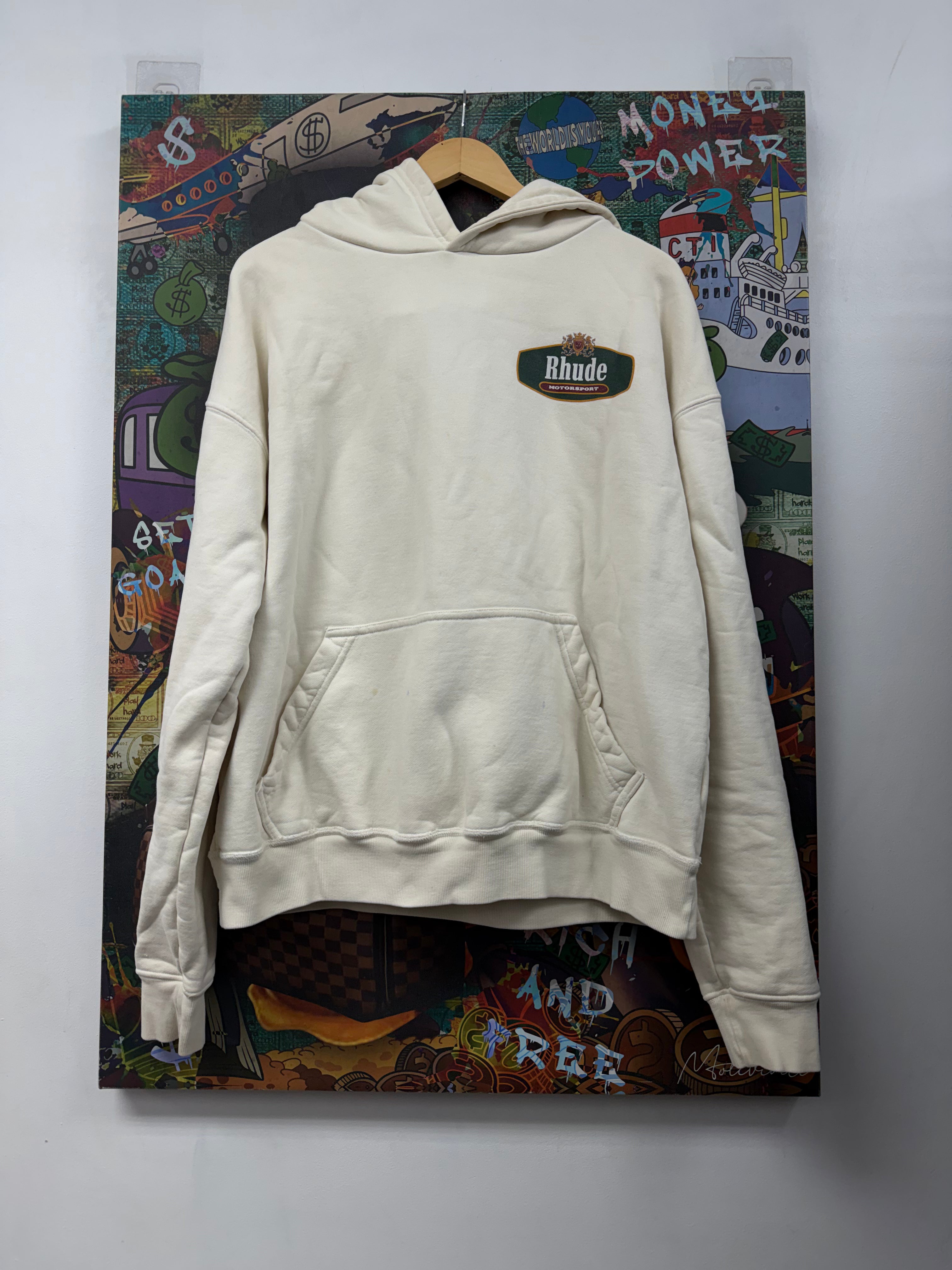 Rhude Cream Green Motorsport Hoodie