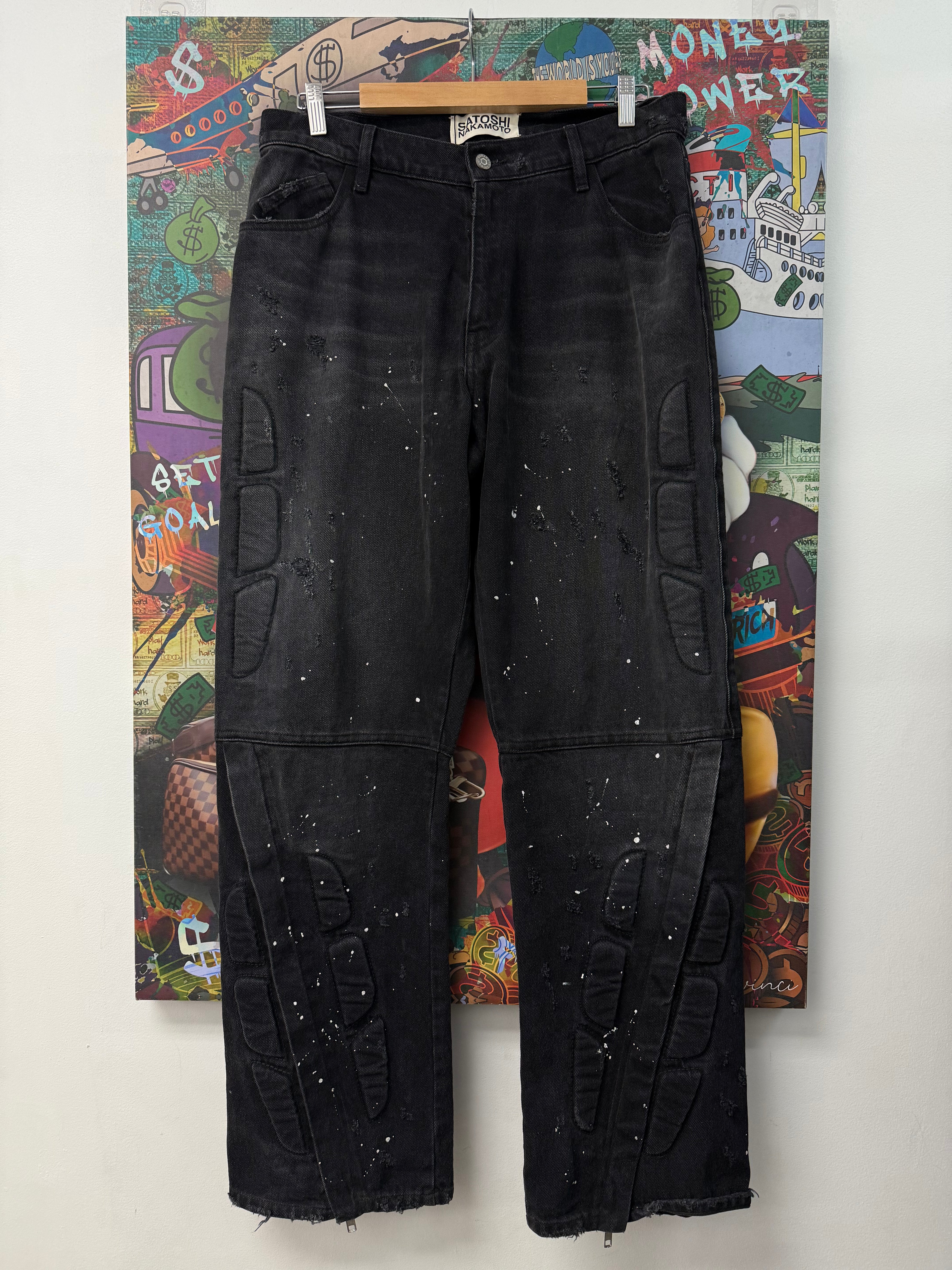 Satoshi Nakamoto Enduro Paint Splatter Jeans