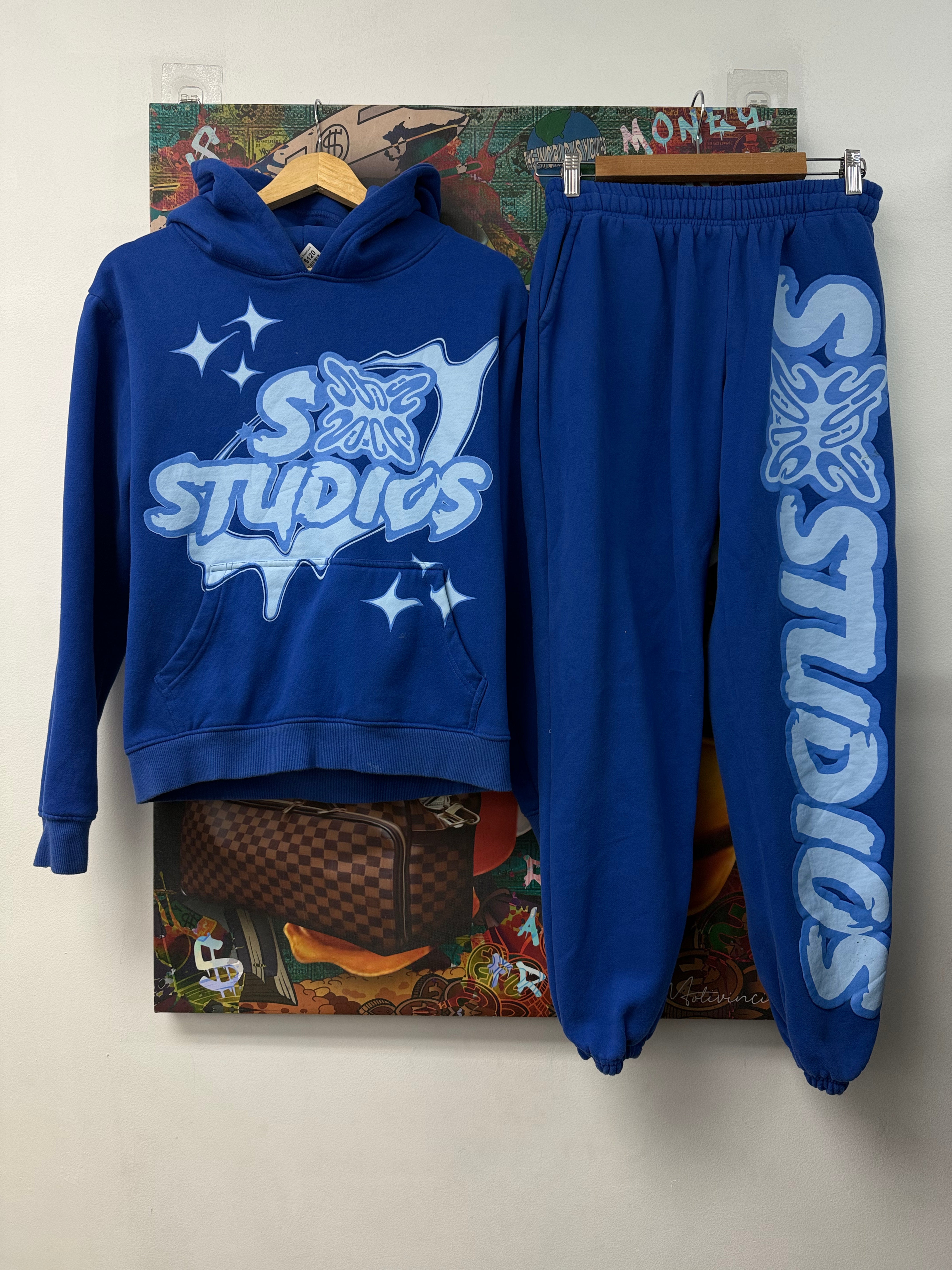 SB Studios Navy Baby Blue Sweatsuit