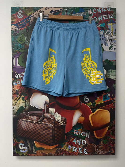 EE Warren Lotas Reaper Shorts Blue Yellow New In Plastic