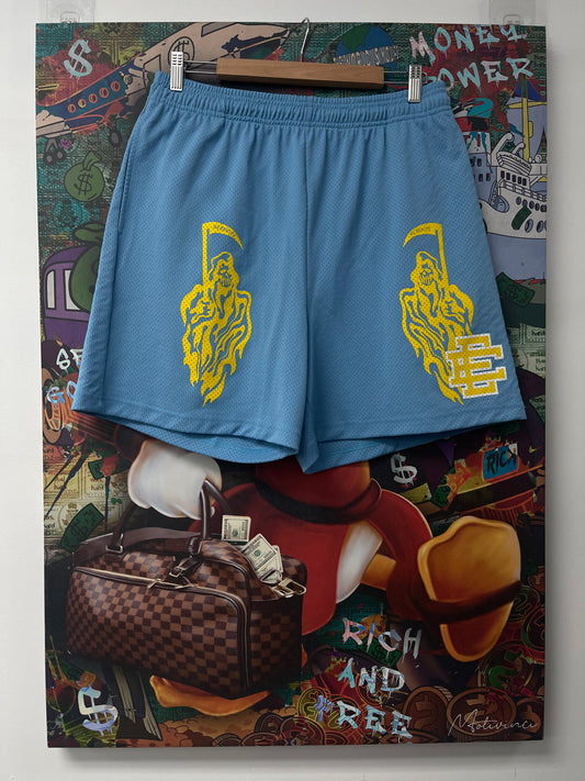 EE Warren Lotas Reaper Shorts Blue Yellow New In Plastic