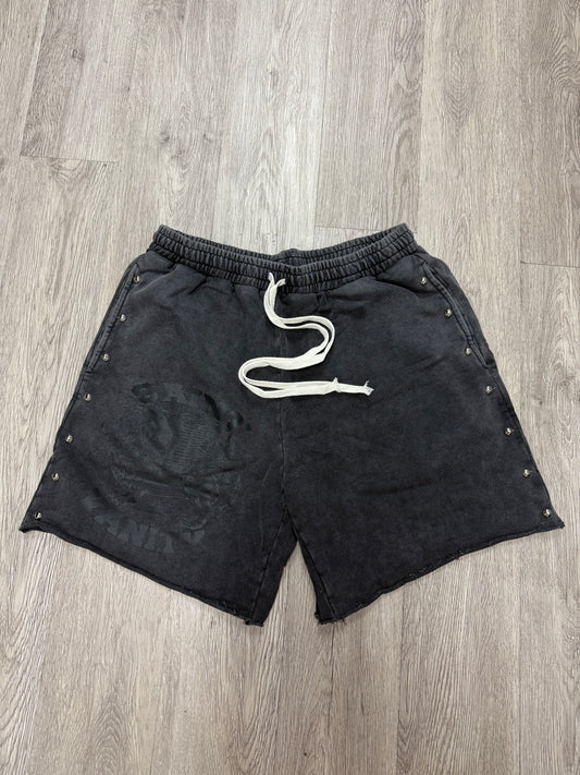 Saint Vanity Terry Cloth Black Studded Shorts