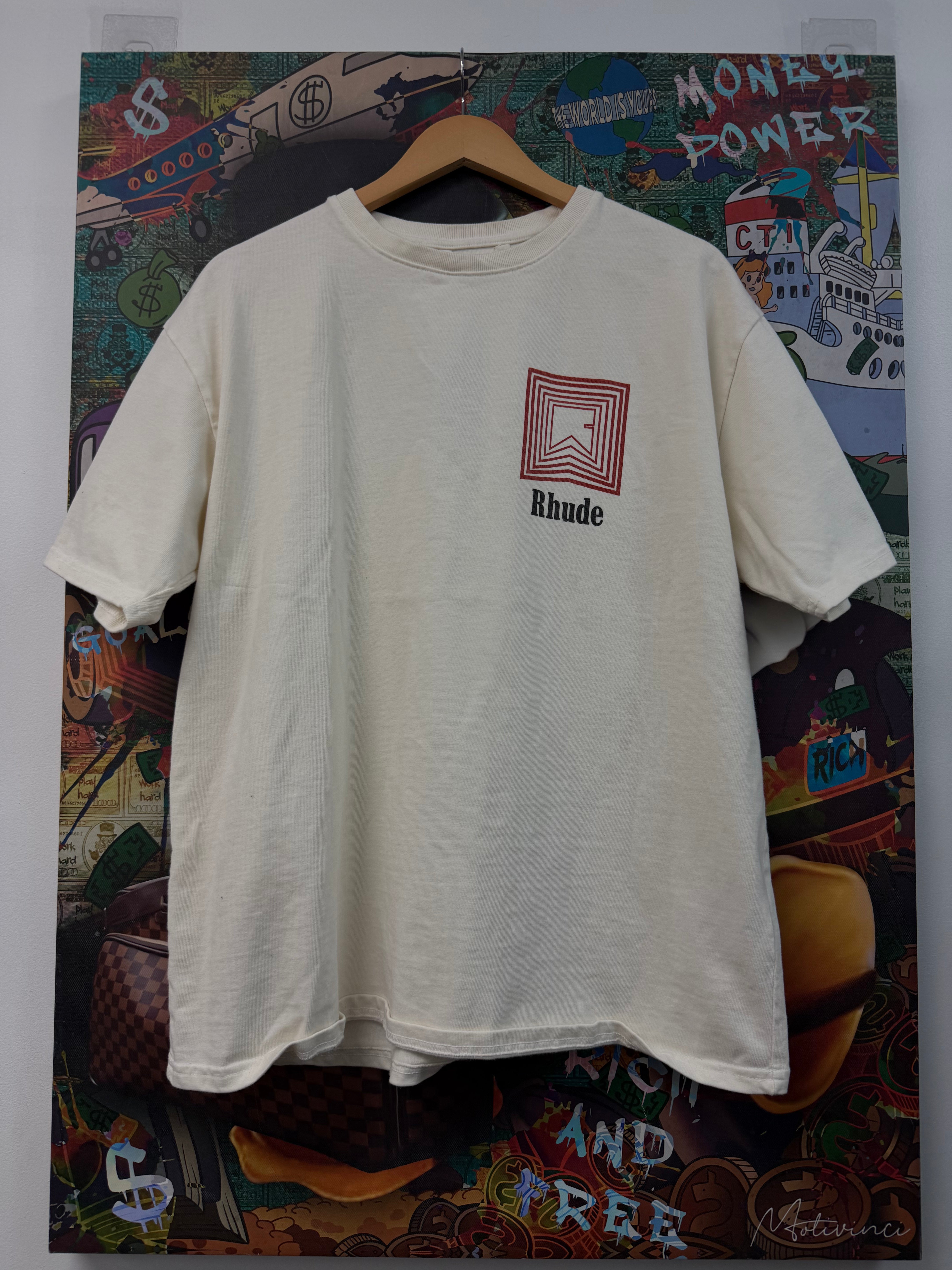 Rhude Cream Red Classic Logo Tee