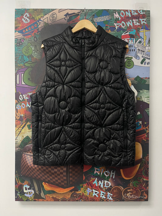 LV Padded Floral Monogram Vest Black (52) Lightly Worn