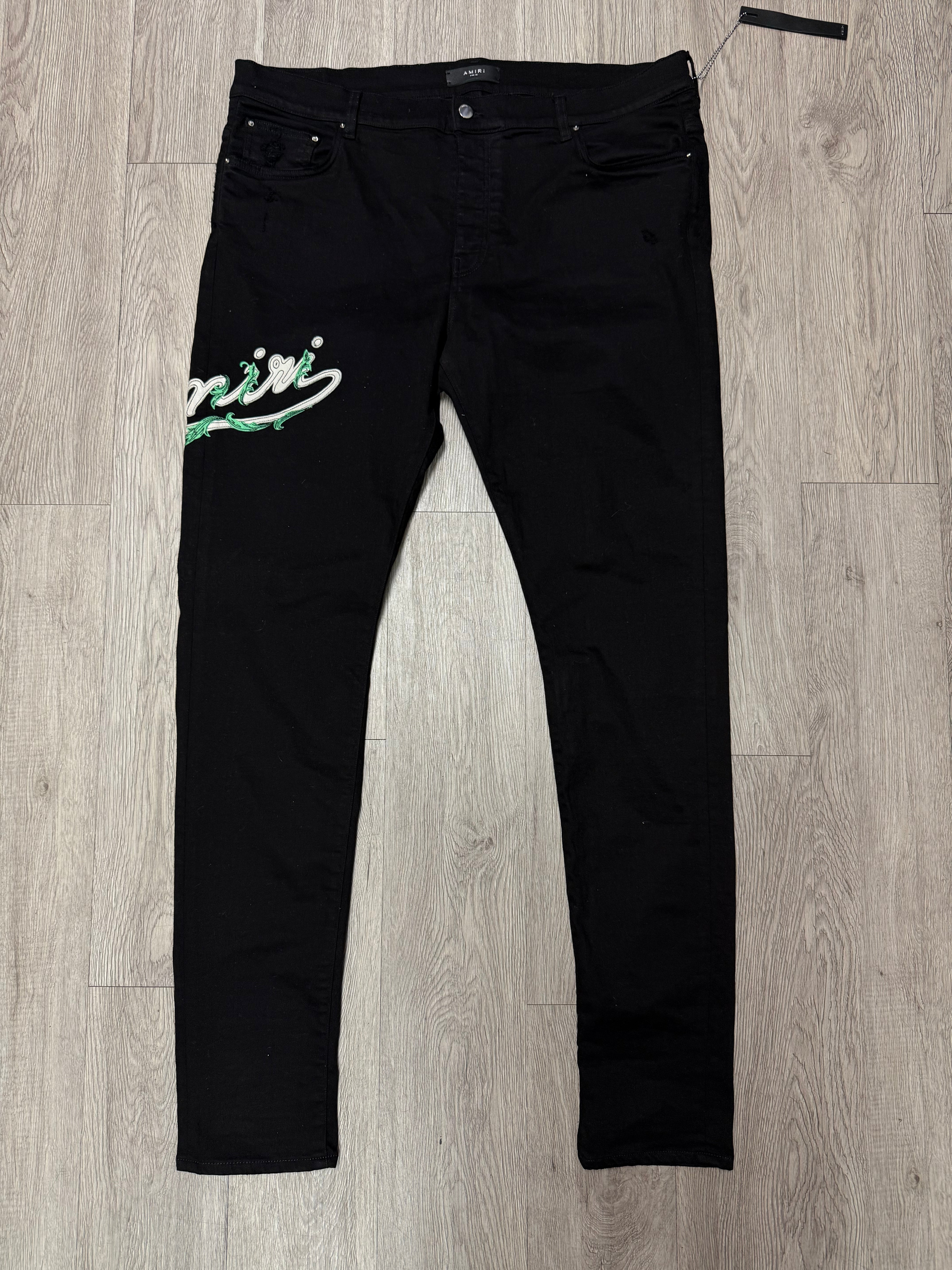 Amiri Black Vine Side Logo Jeans