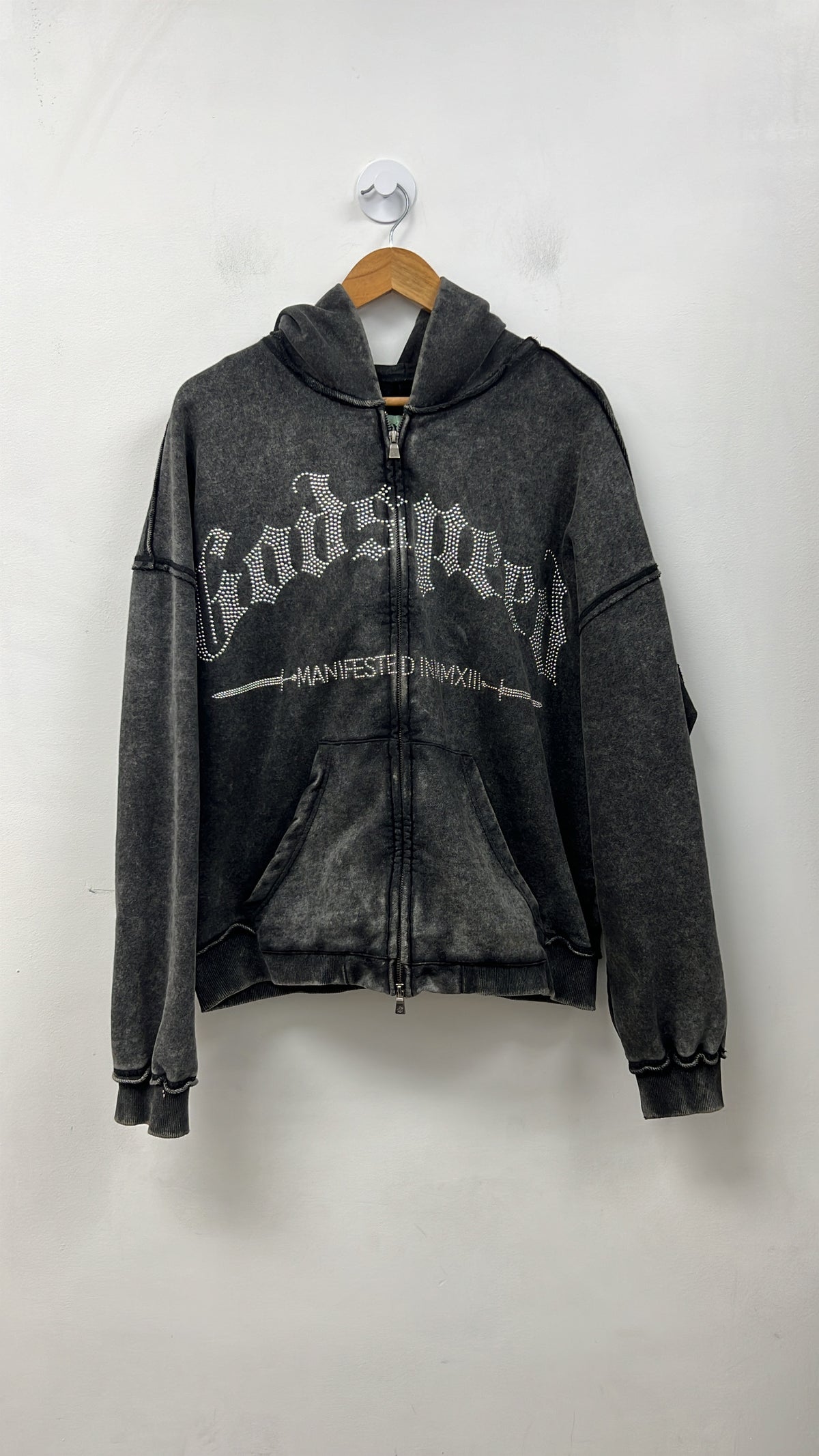Godspeed Grey Studded Logo Zip Up