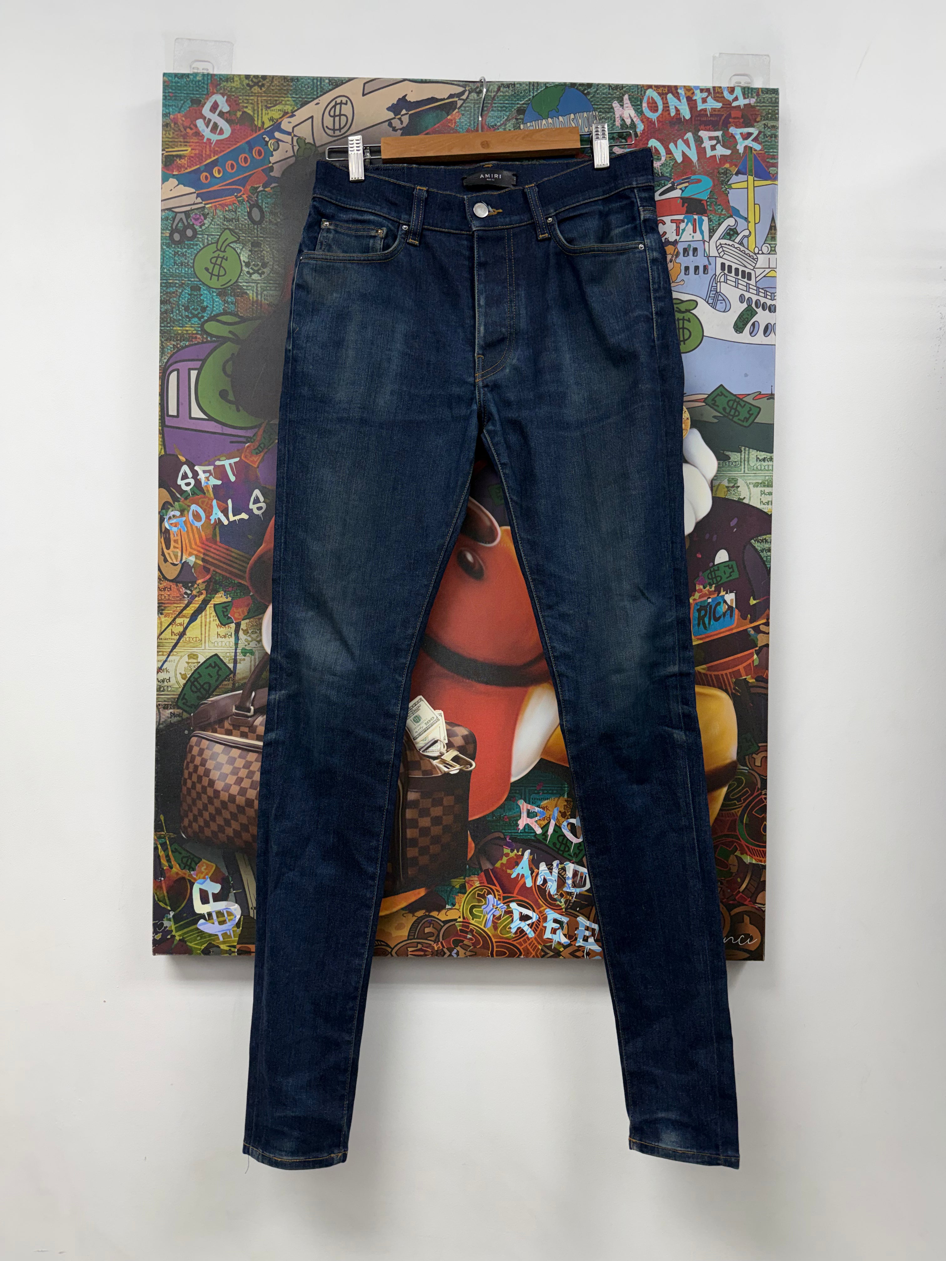 Amiri Navy Plain Jeans