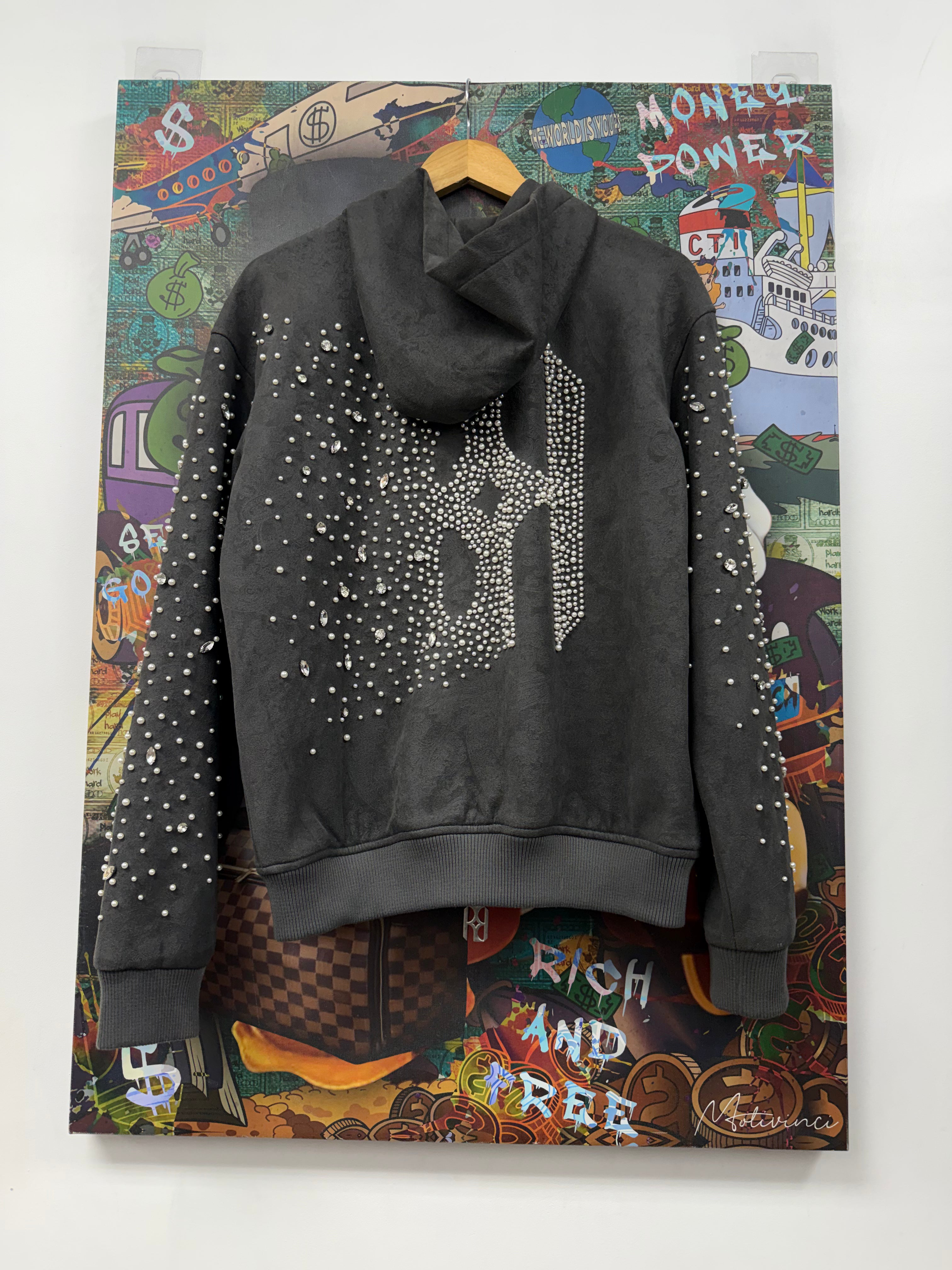Birth Of A Royal Child Grey Cashew Blossom Hoodie