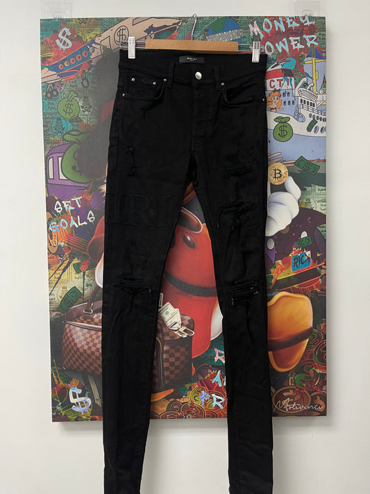 Amiri Black Black Side Logo Jeans  Used