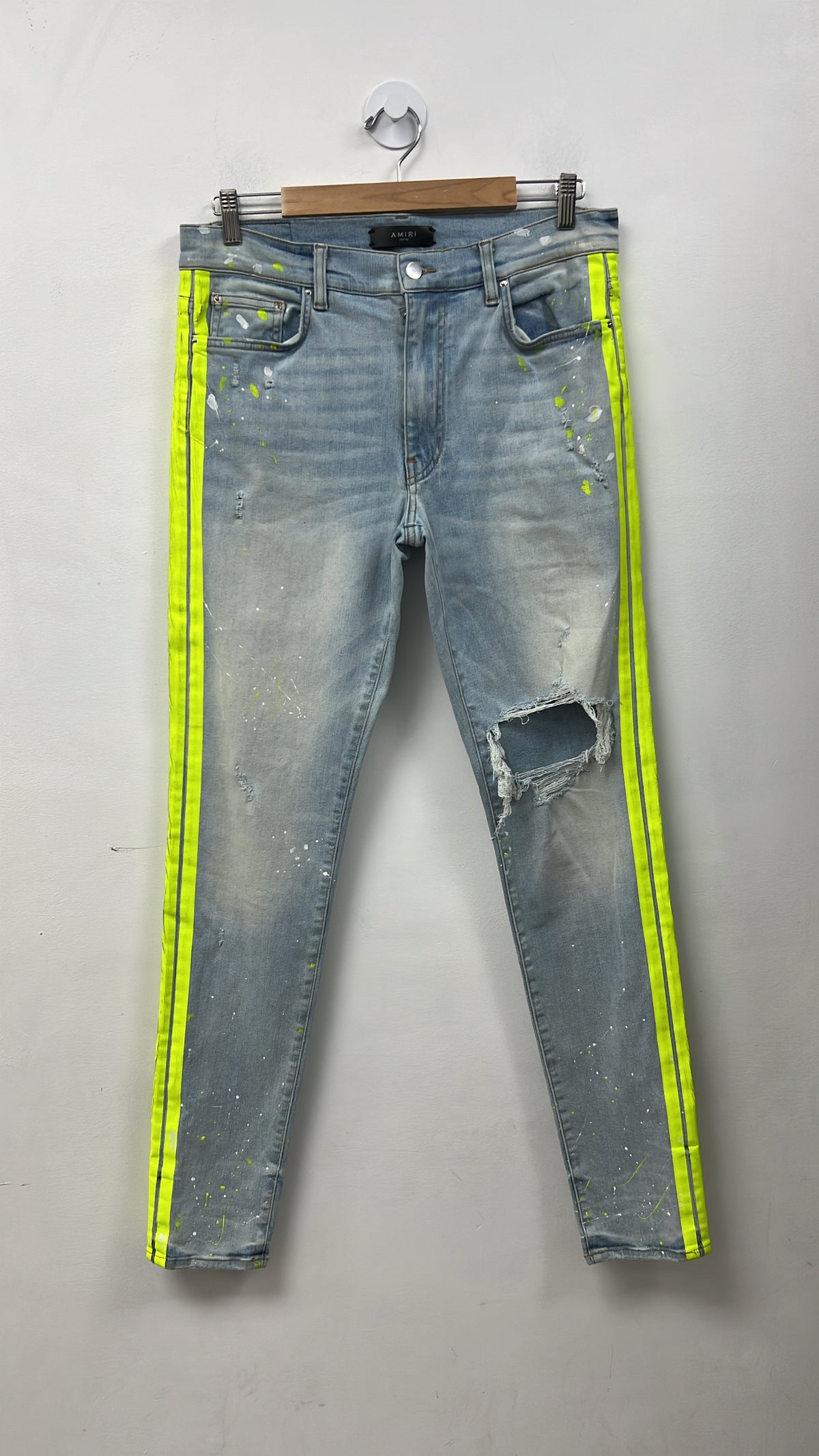 Amiri Light Wash Neon Stripe Jeans