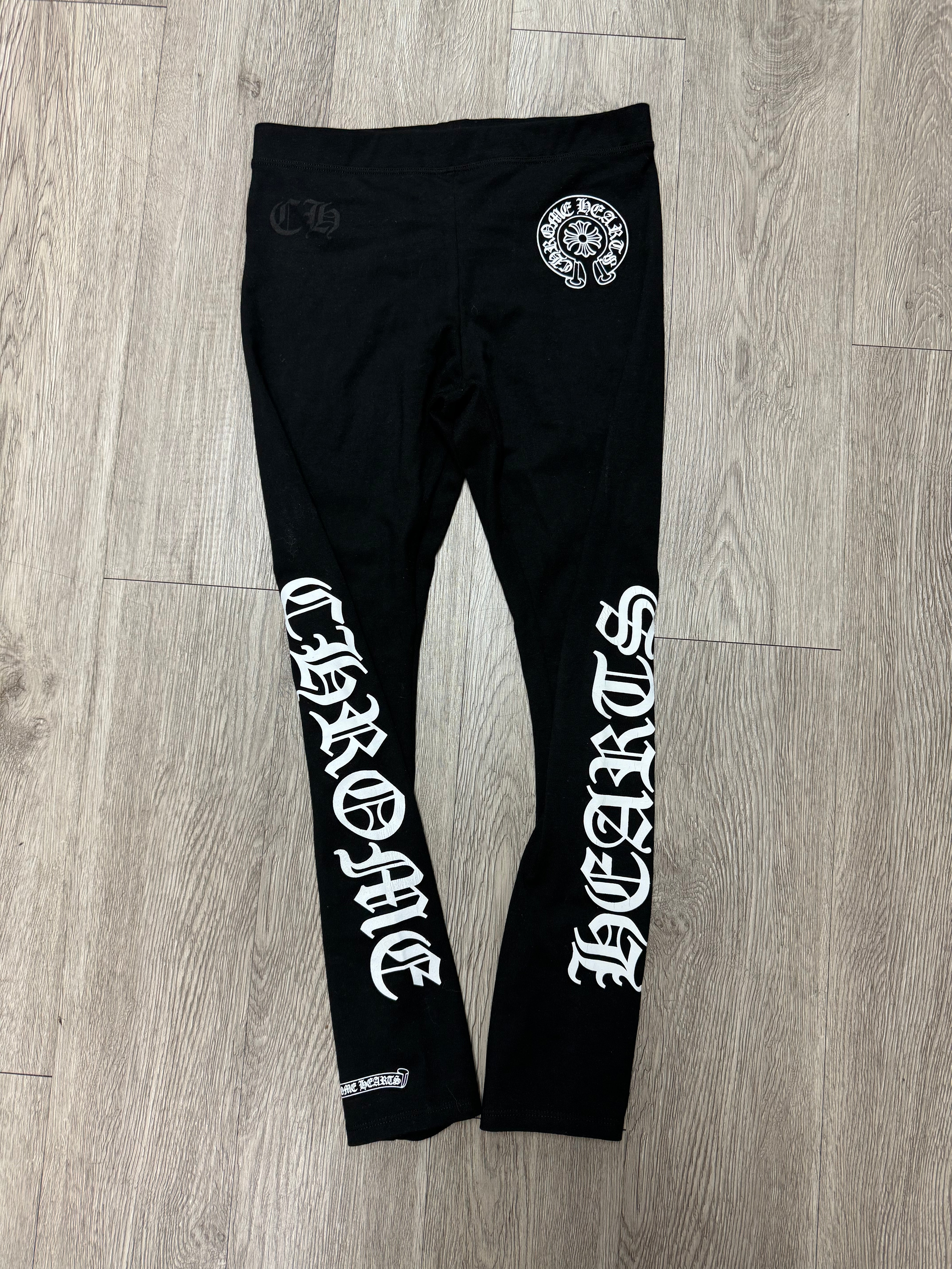 Chrome Hearts Black Horseshoe Logo Leggings
