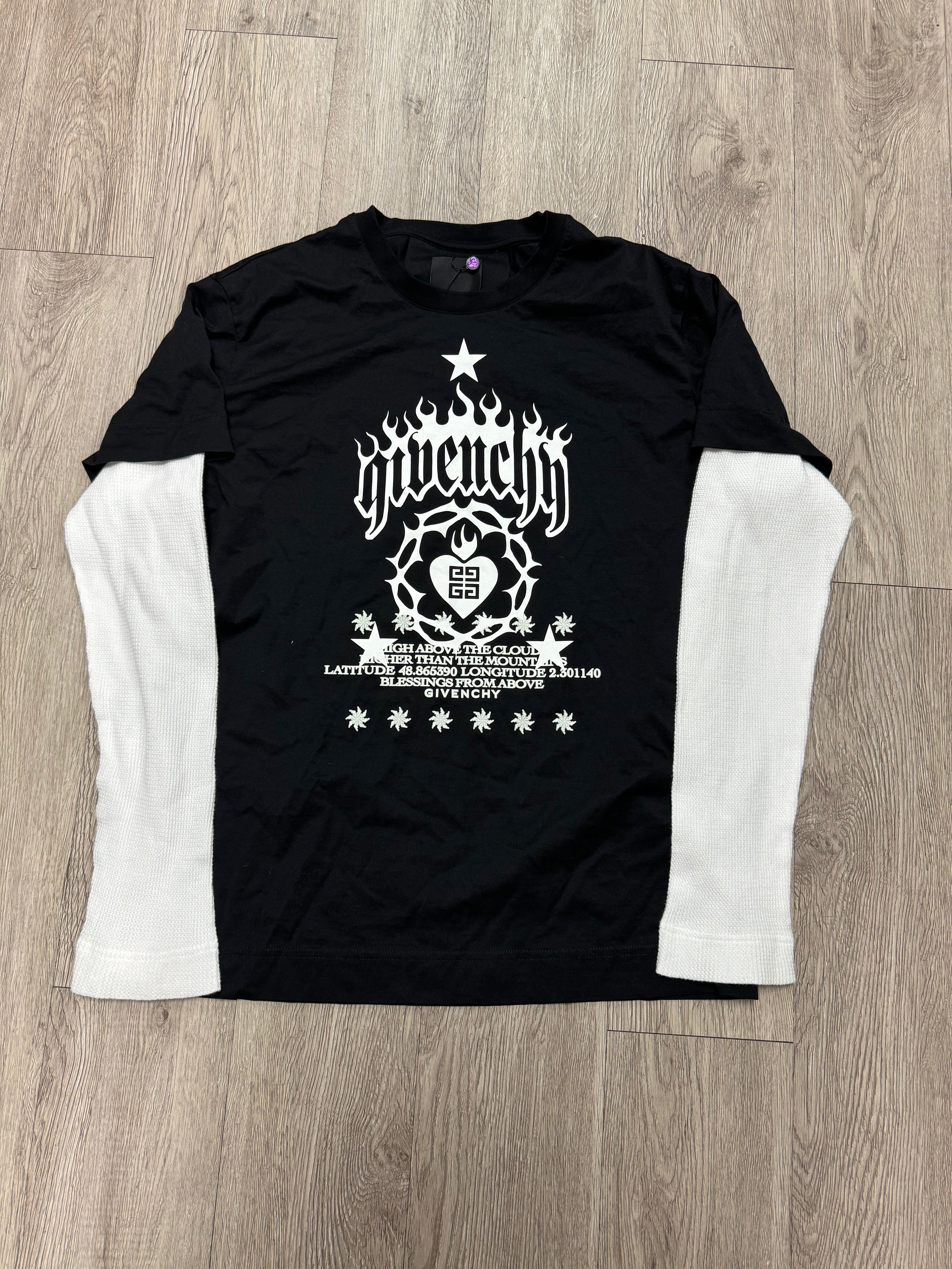 Givenchy Black Flames Thermal LS Shirt