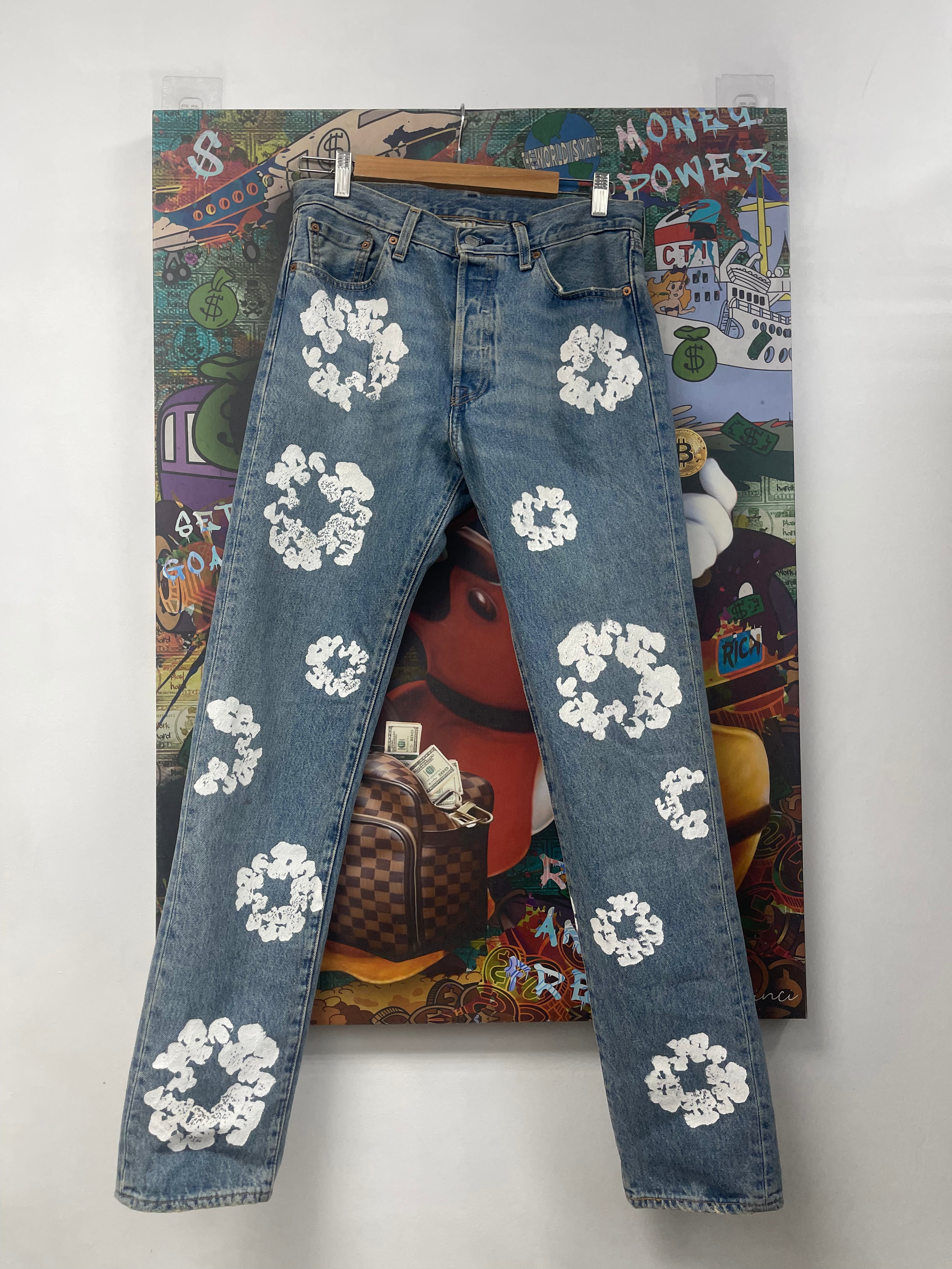 Denim Tears Light Wash Cotton Wreath Jeans
