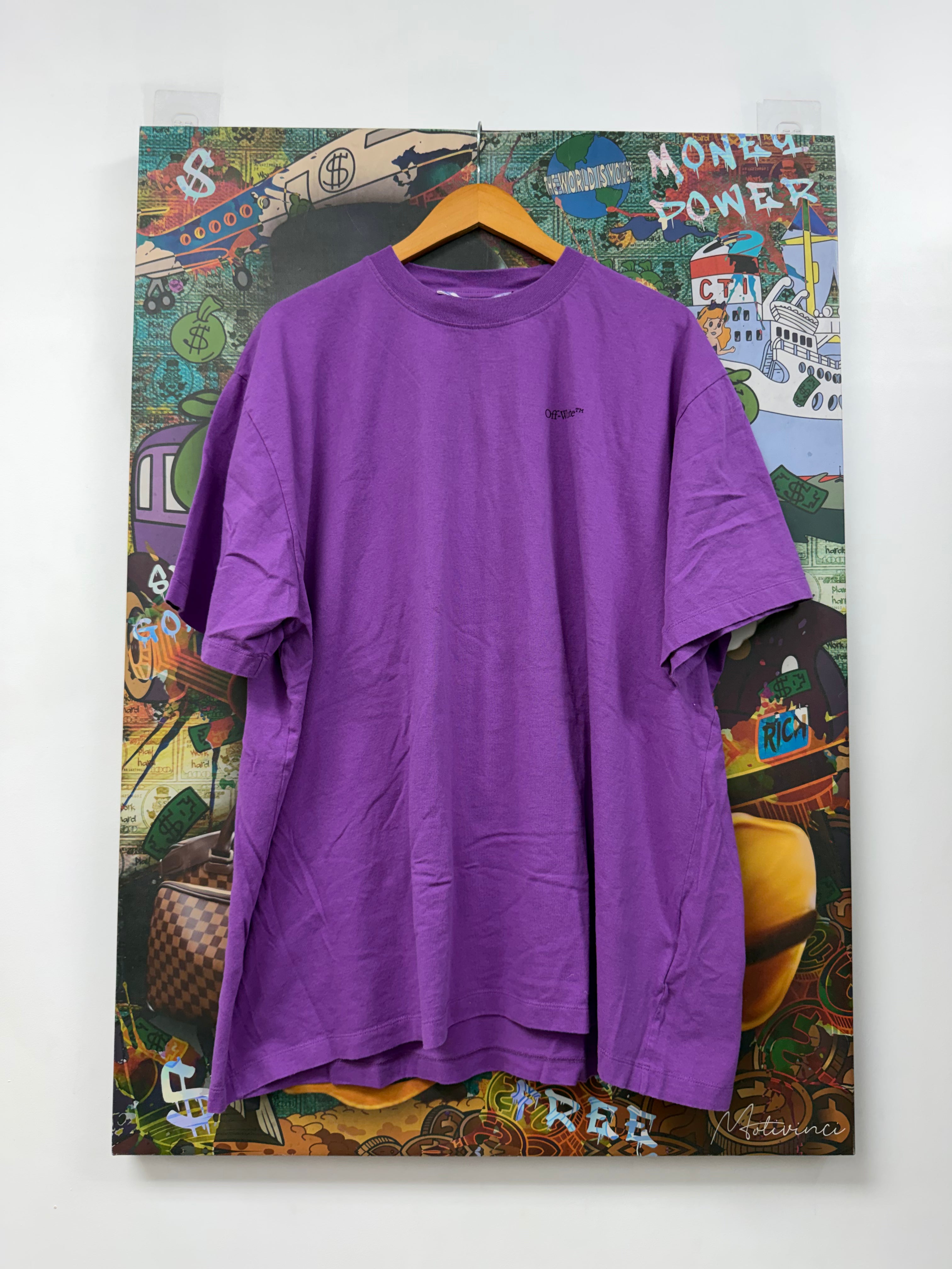 Off White Purple Black Faded Arrows Tee