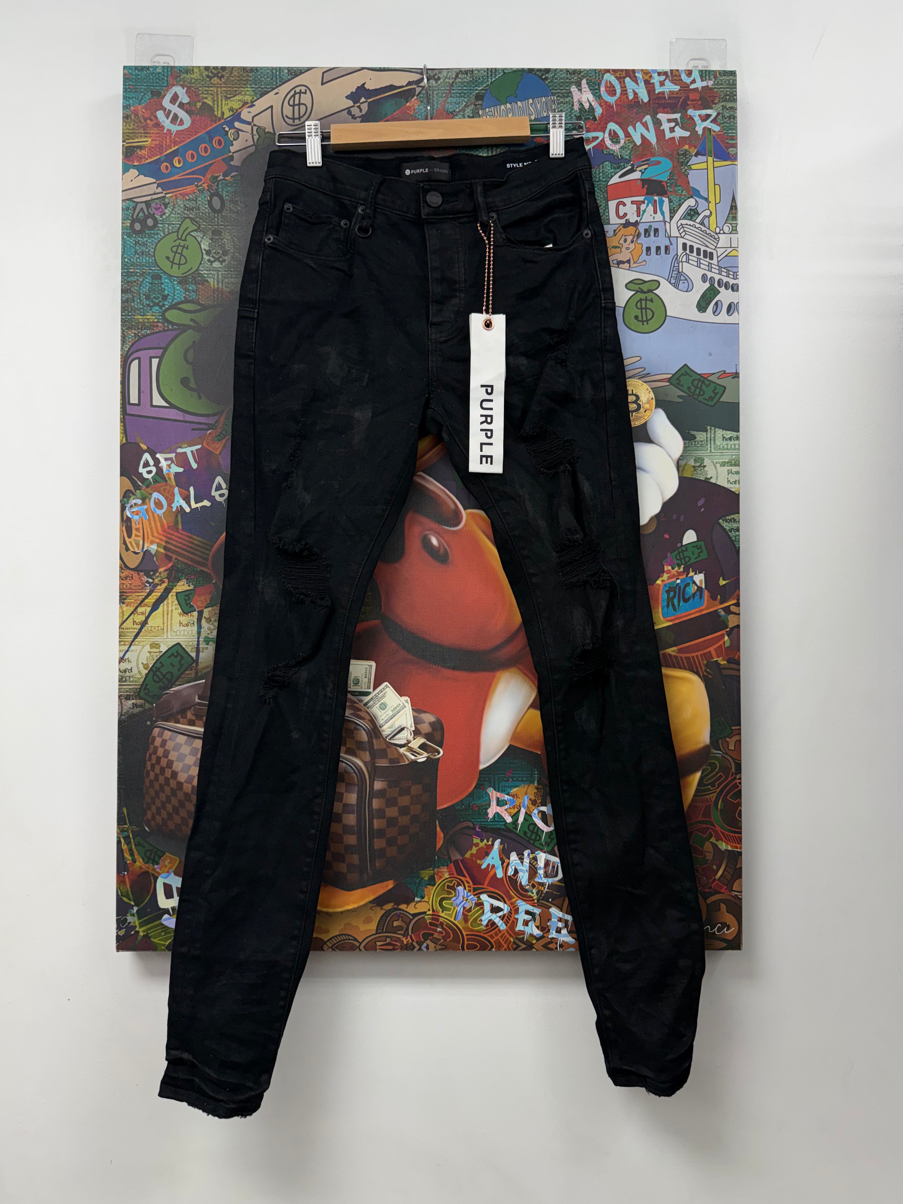 Purple Brand Black Wax P001 Jeans