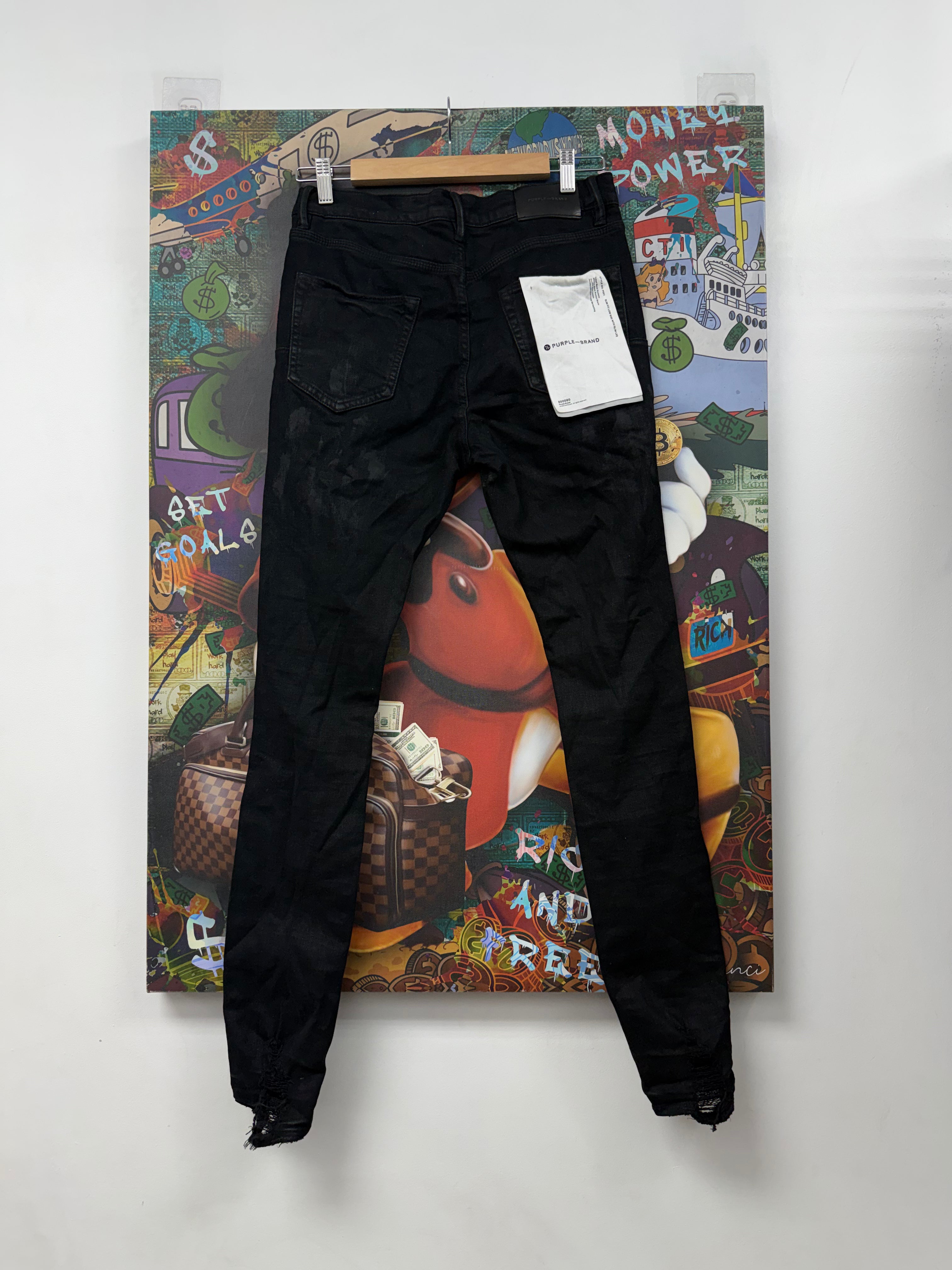 Purple Brand Black Wax P001 Jeans