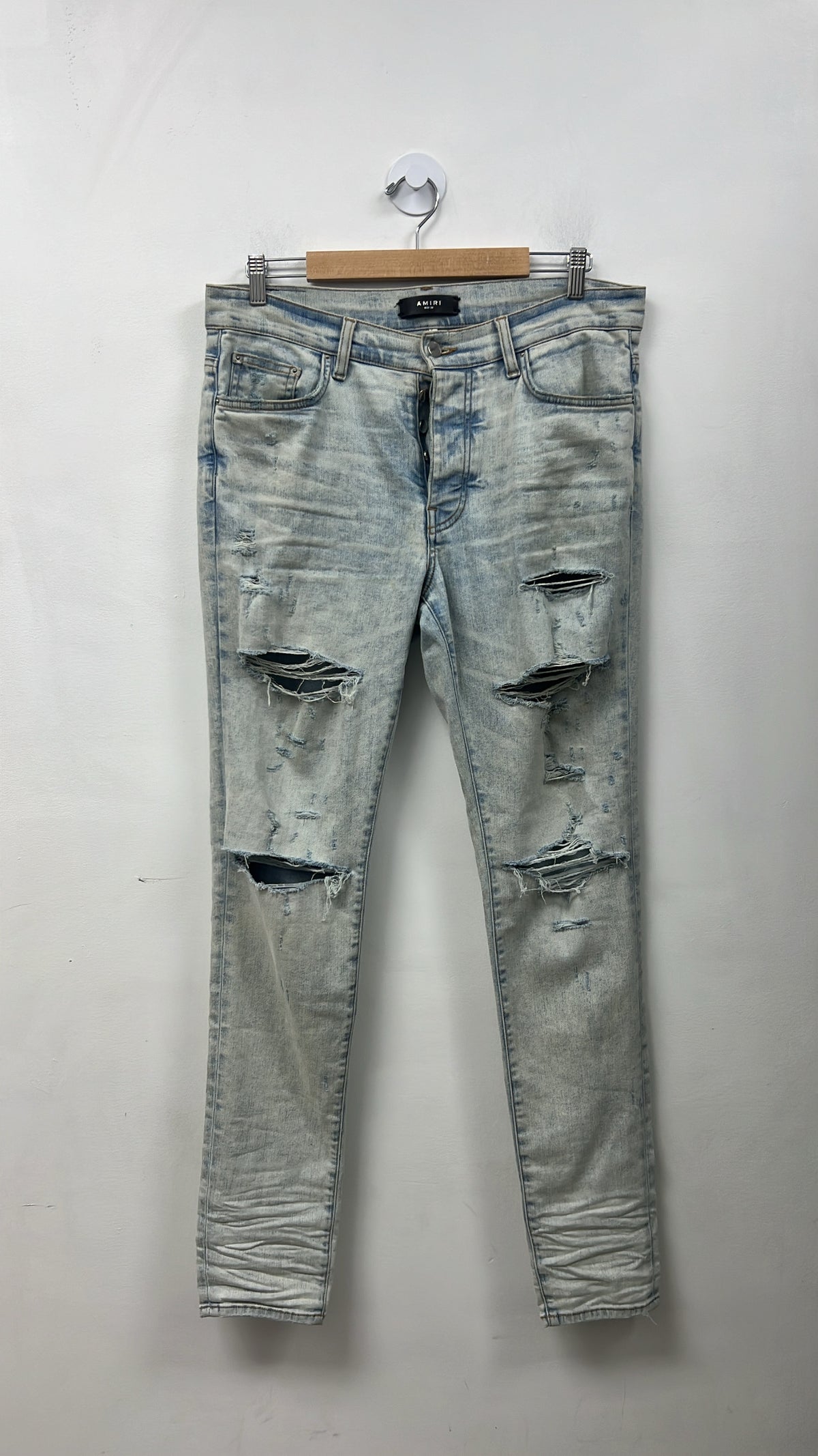 Amiri Stone Wash Ripped Thrasher Jeans