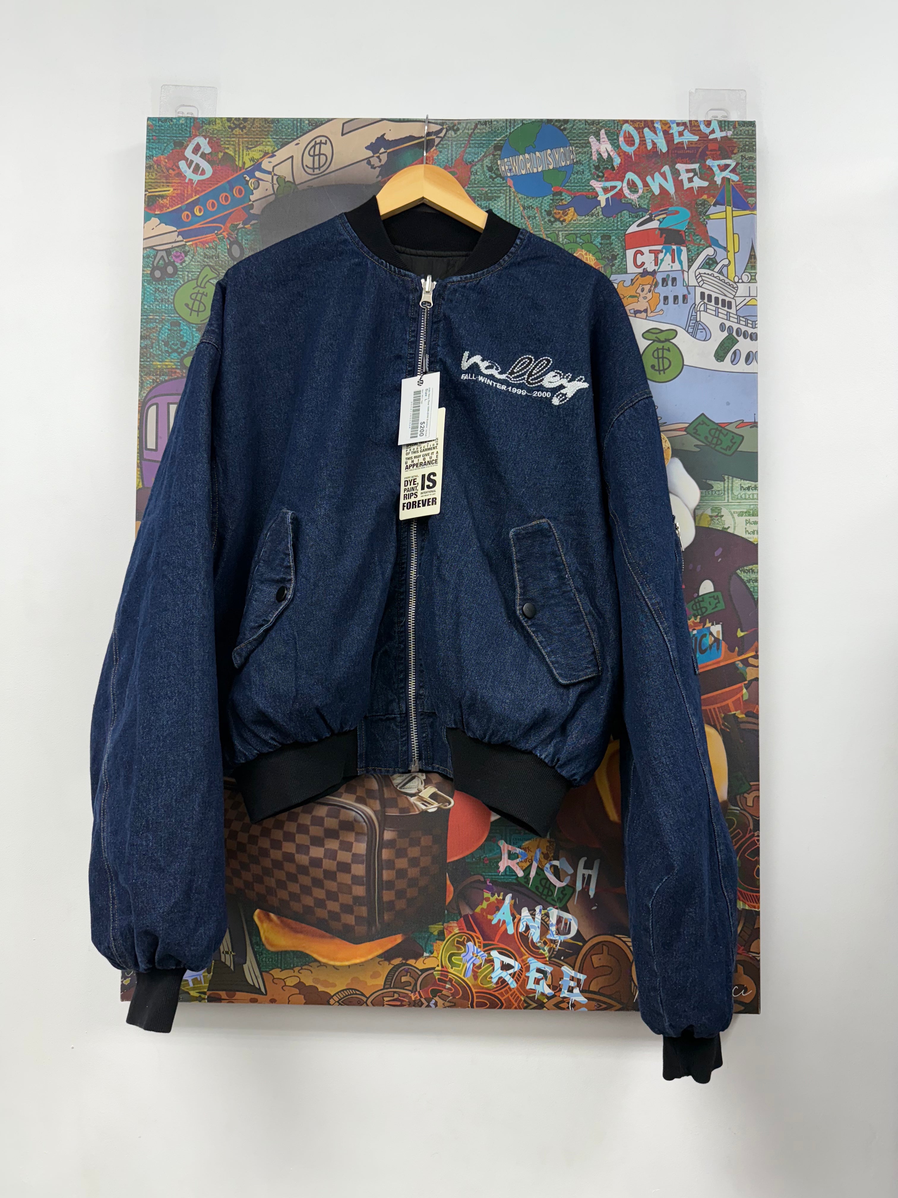 Vale Navy Raw 1999-2000 Bomber Jacket