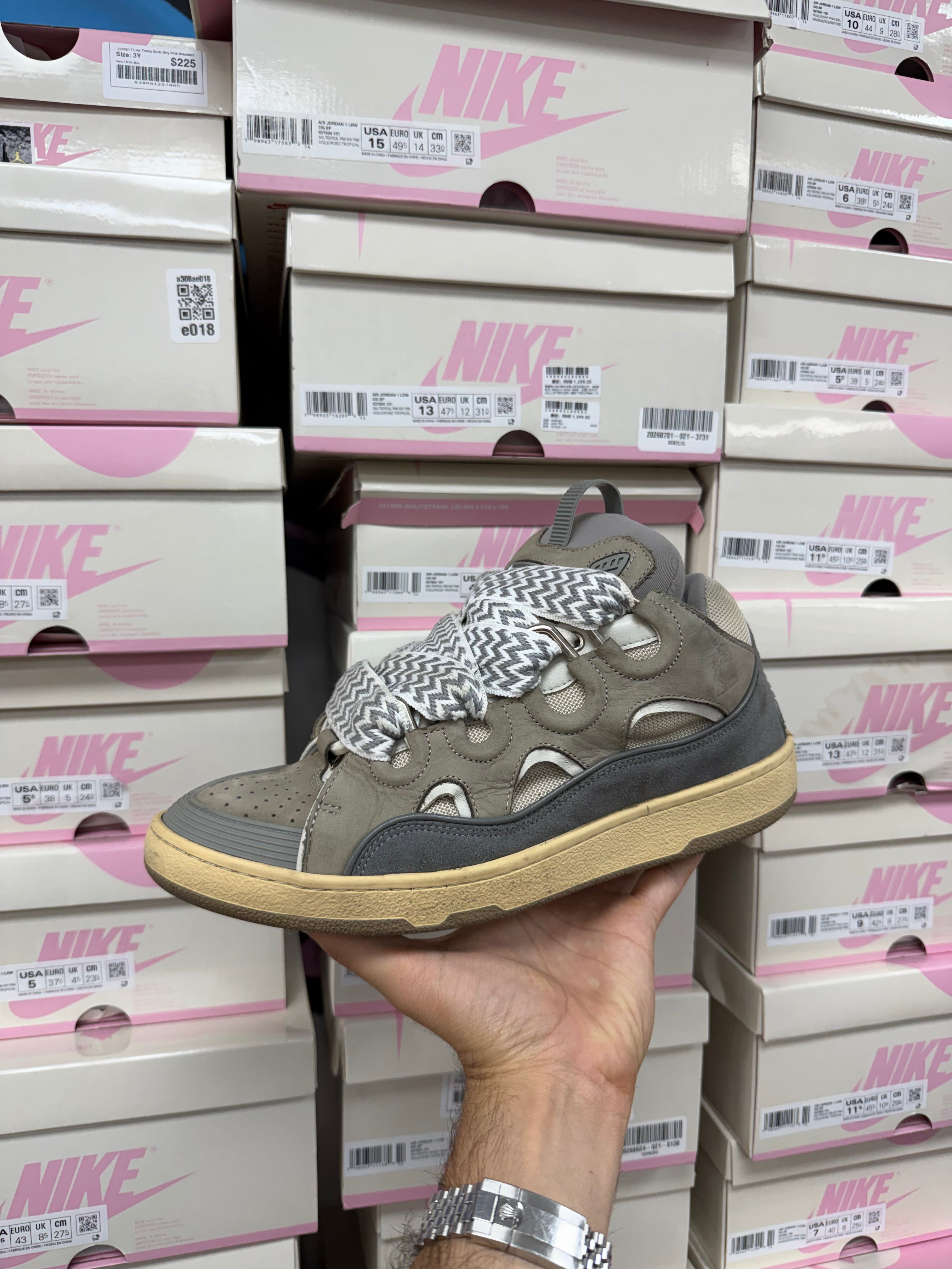 Lanvin Grey Curb Sneakers