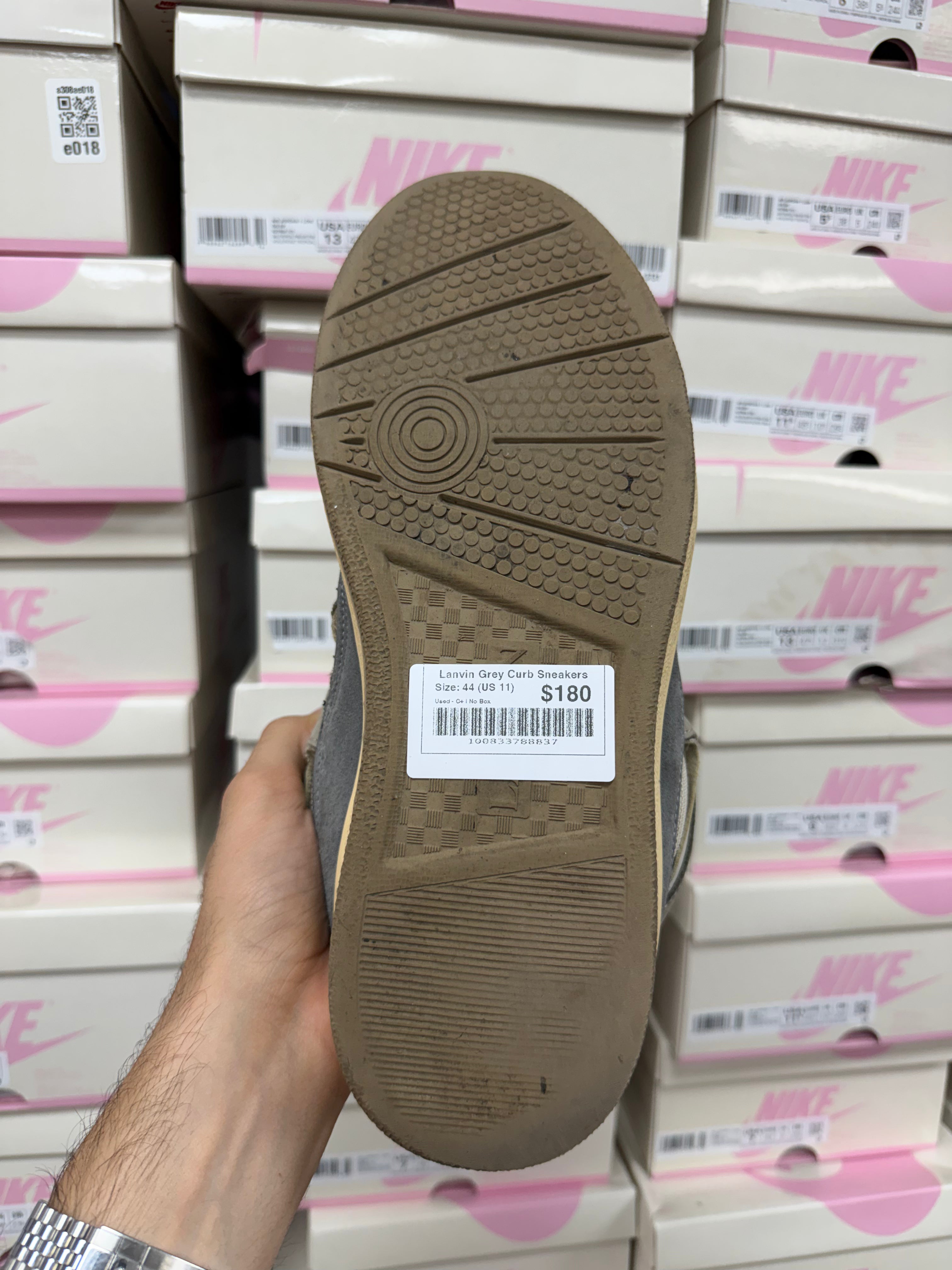 Lanvin Grey Curb Sneakers
