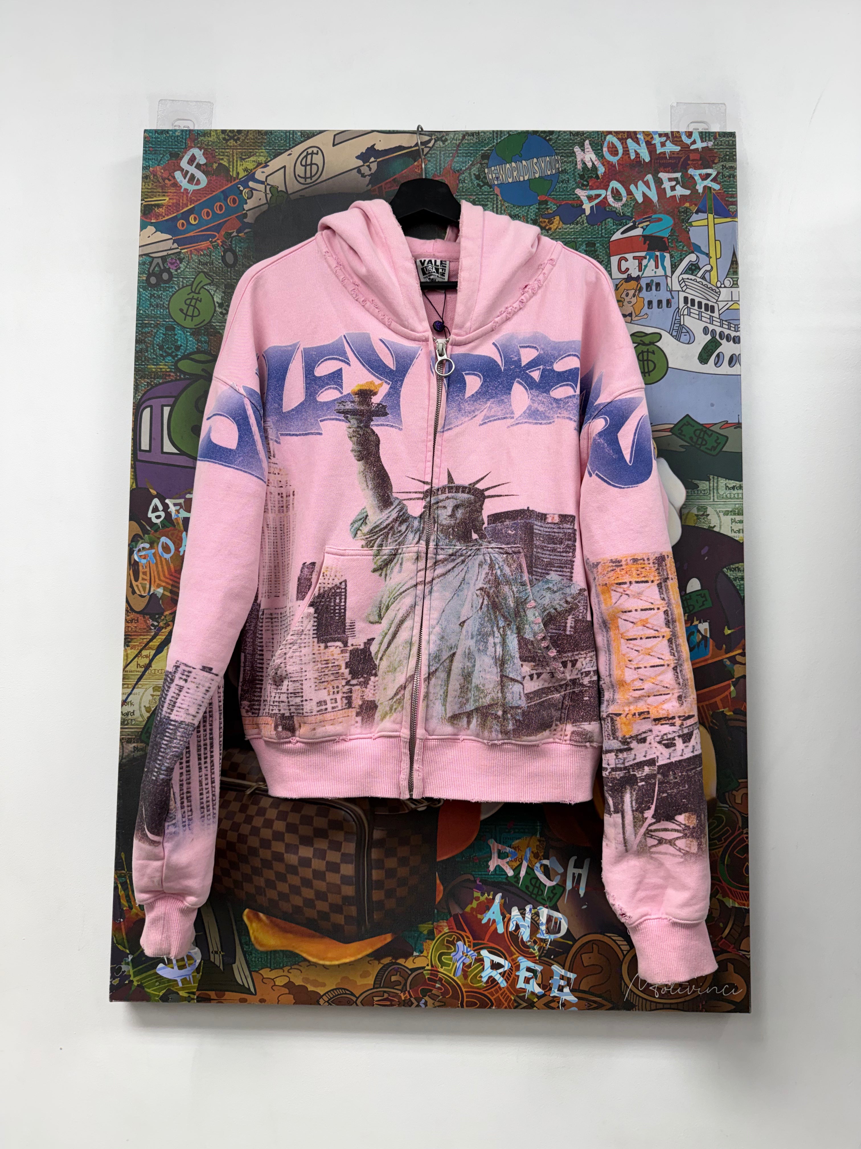 Vale Pink NYC Zip Up Hoodie