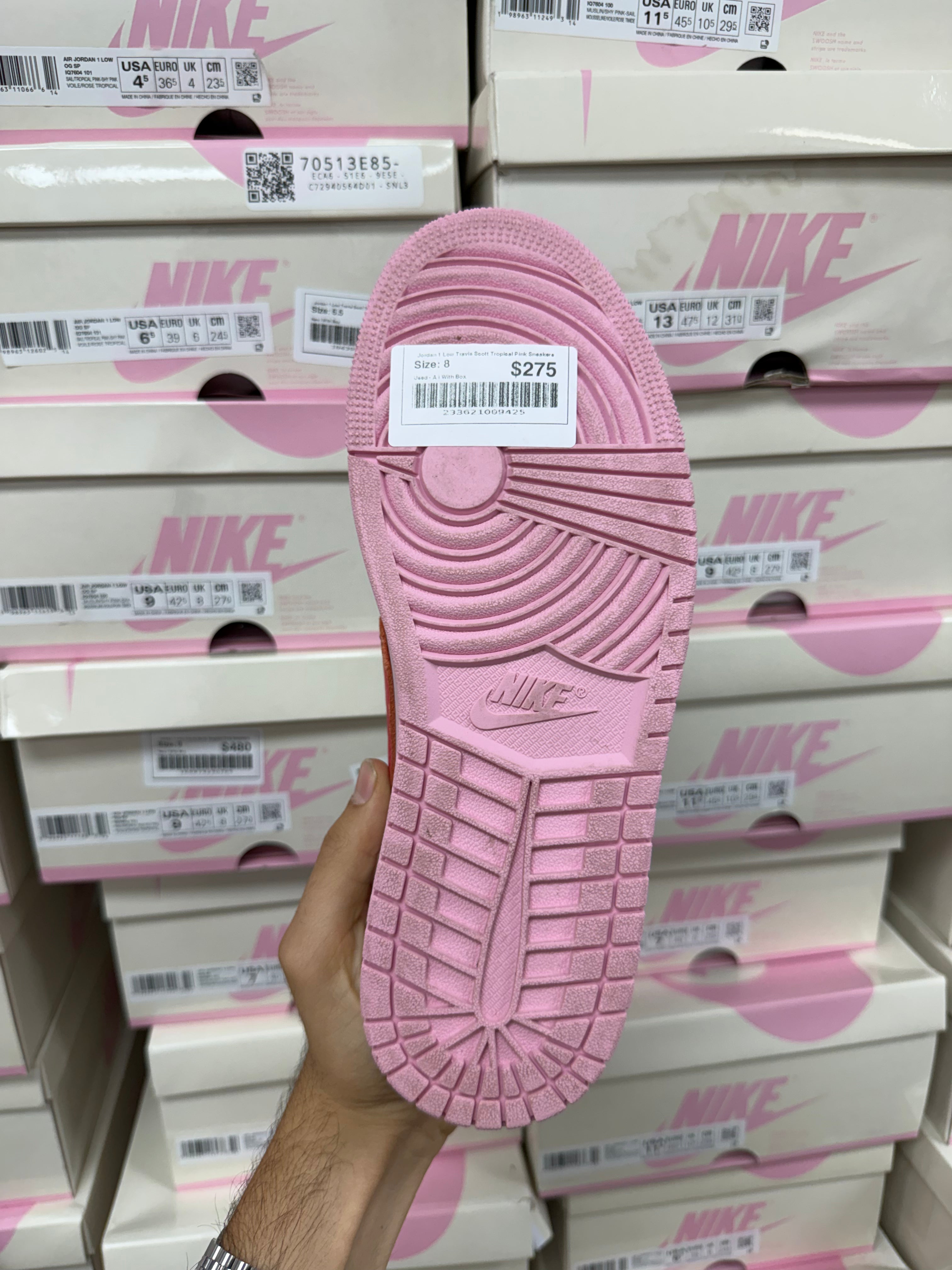 Jordan 1 Low Travis Scott Tropical Pink Sneakers