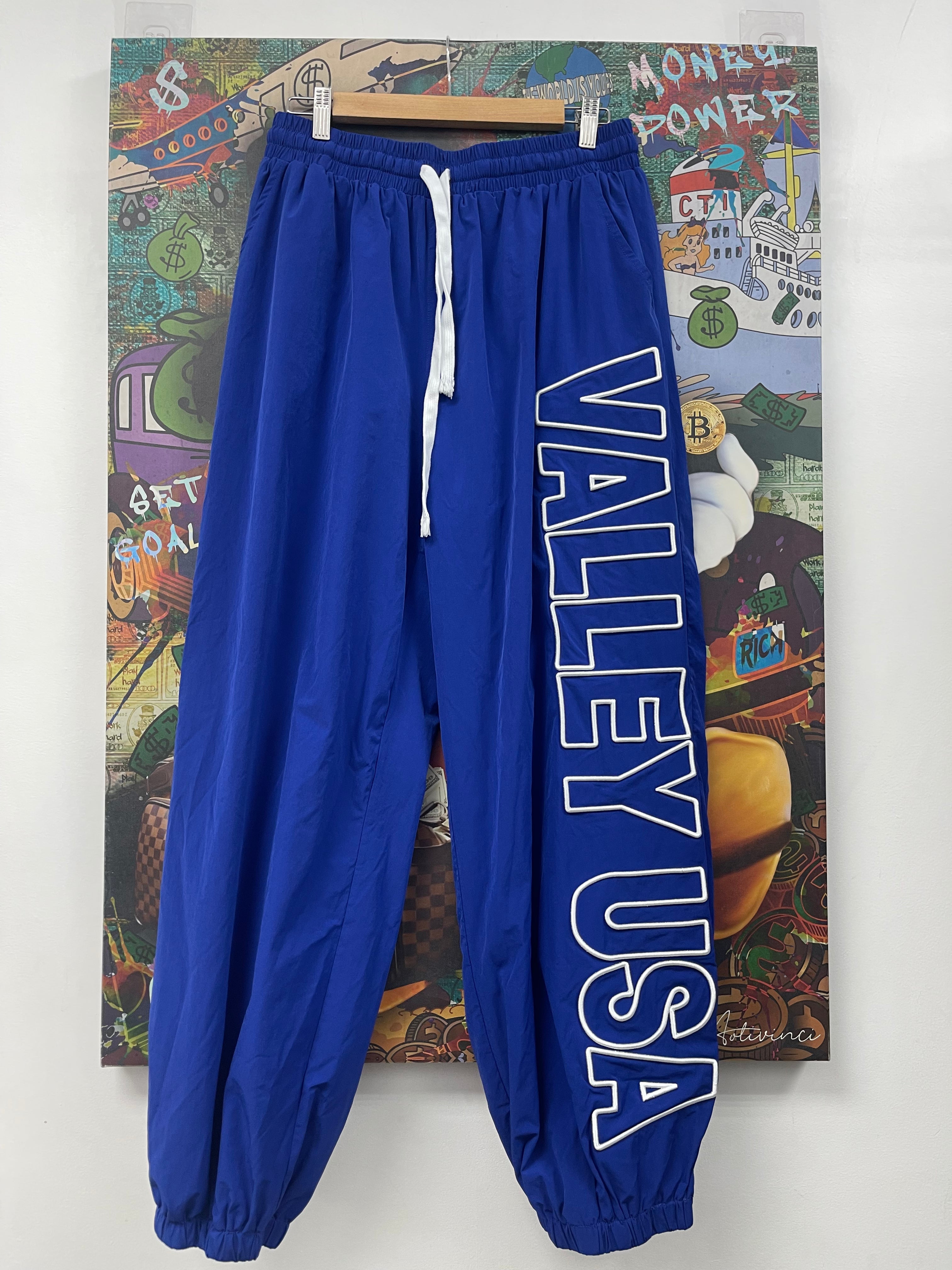 Vale Blue White Track Pants