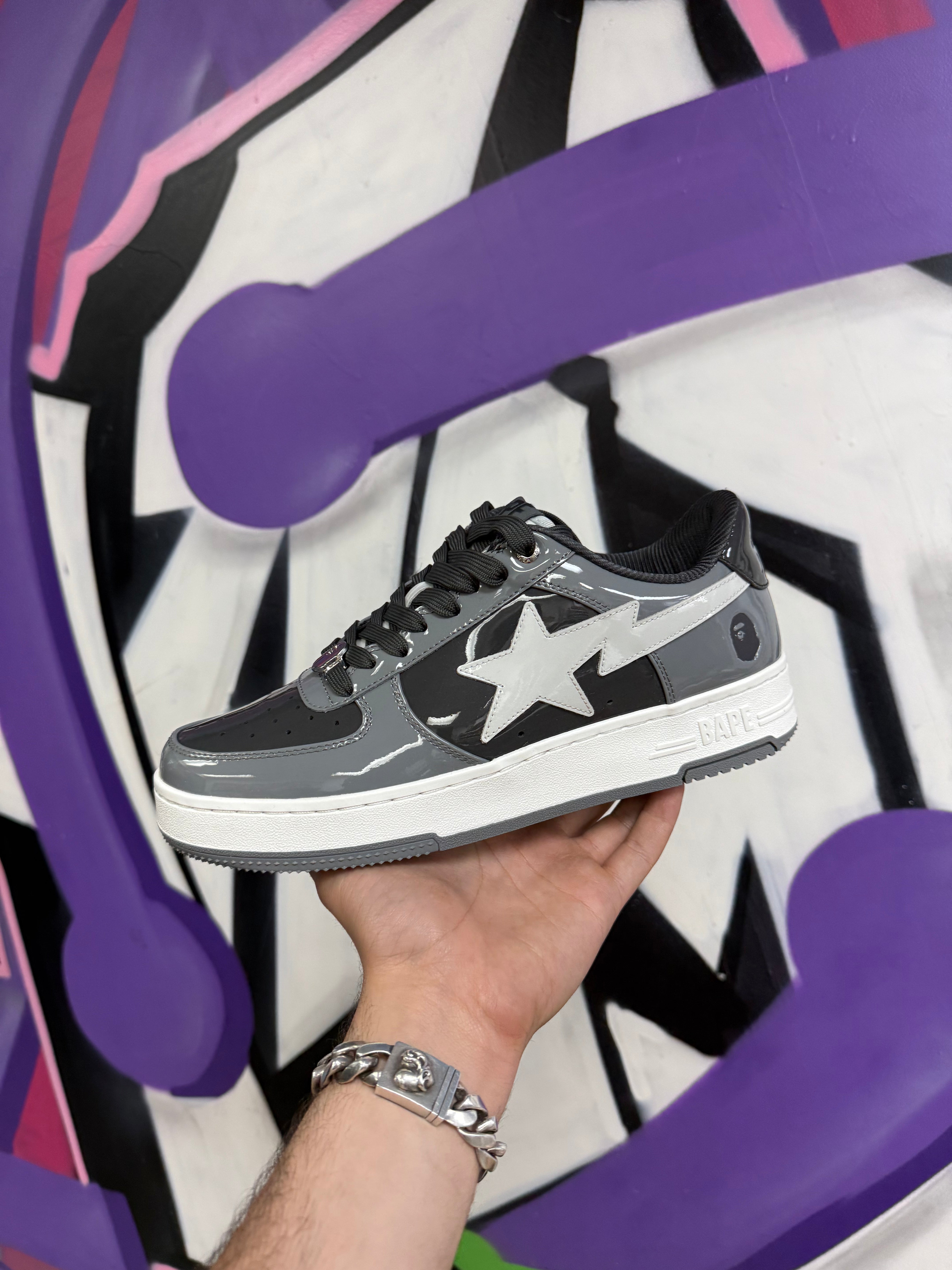 Bape Bapesta Grey White Sneakers