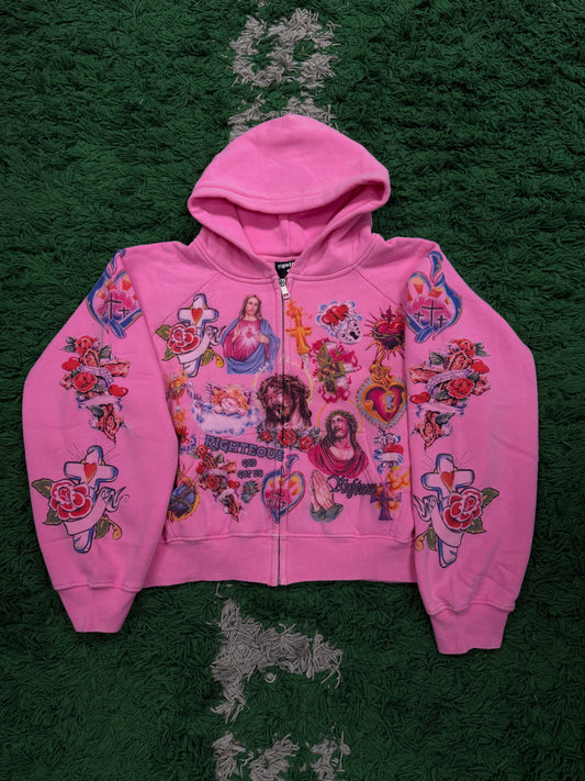 Righteous Risen King Zip Up Pink