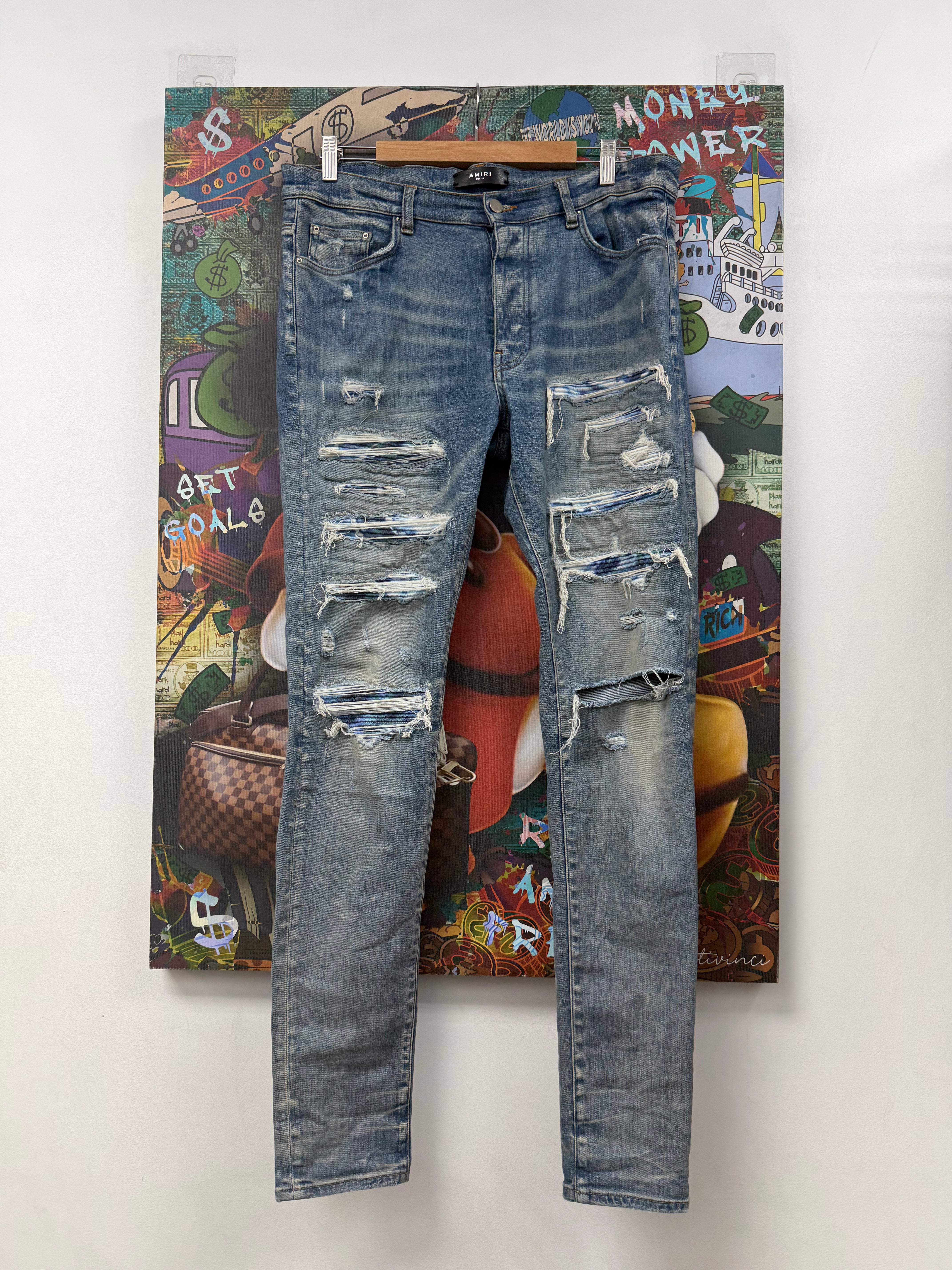 Amiri Light Wash Aqua Thrasher Jeans