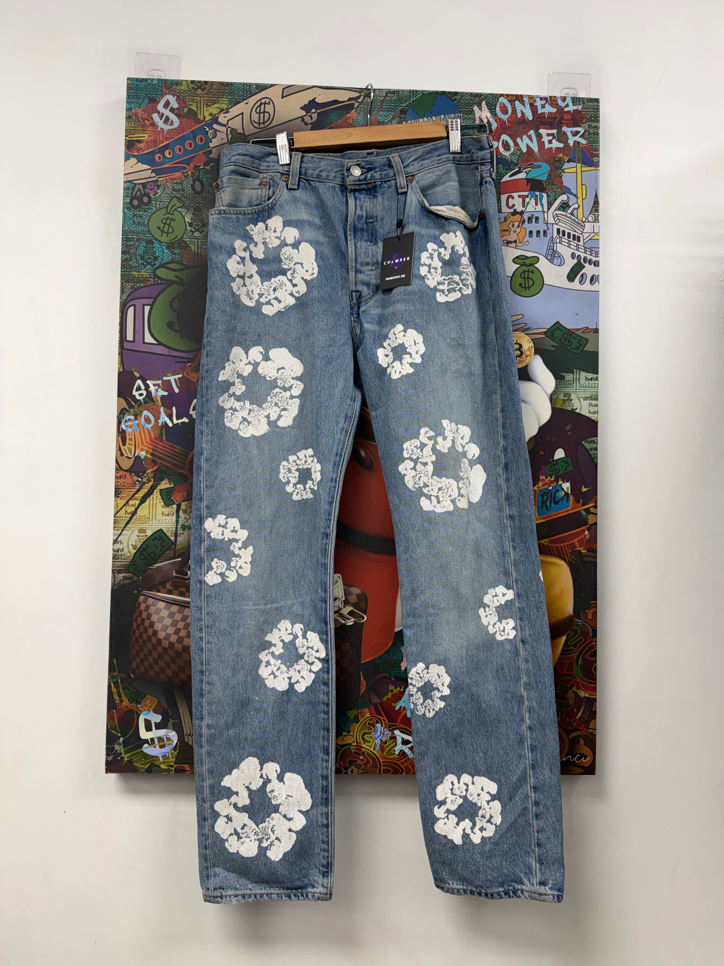 Denim Tears Light Wash Cotton Wreath Jeans