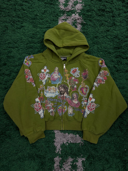 Righteous Risen King Zip Up Moss